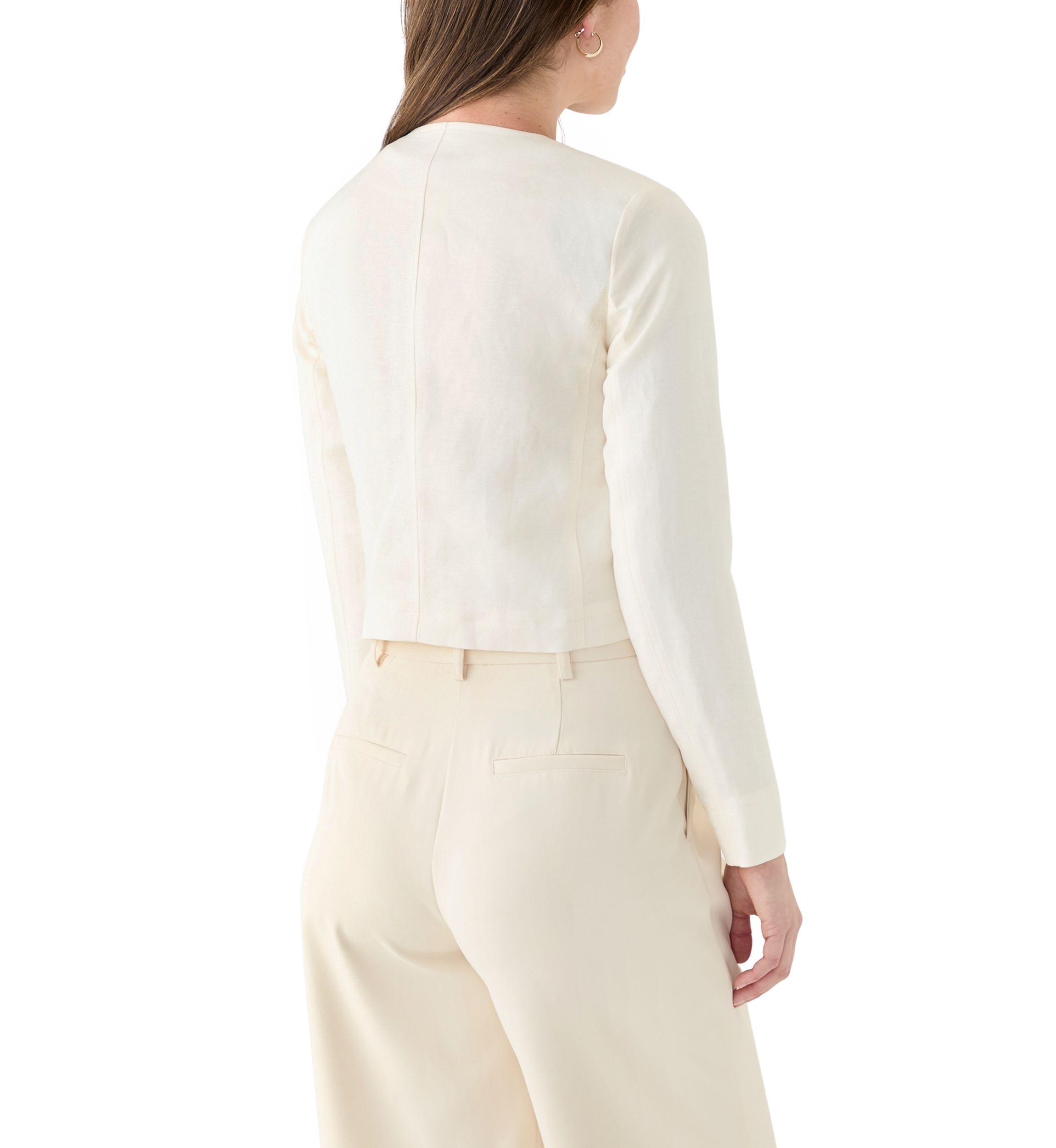 Womens Long Sleeve Linen Jacket 