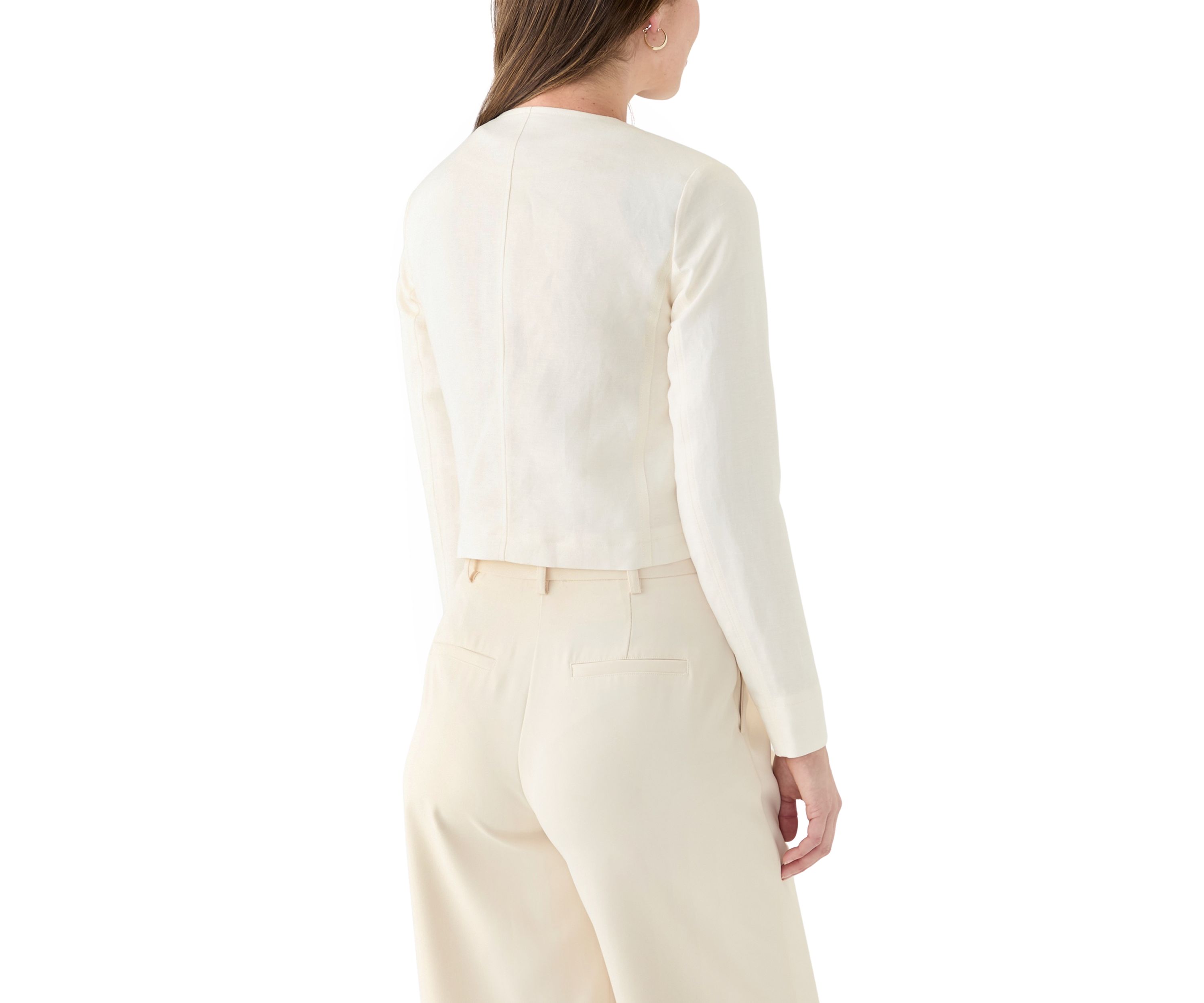 Womens Long Sleeve Linen Jacket 
