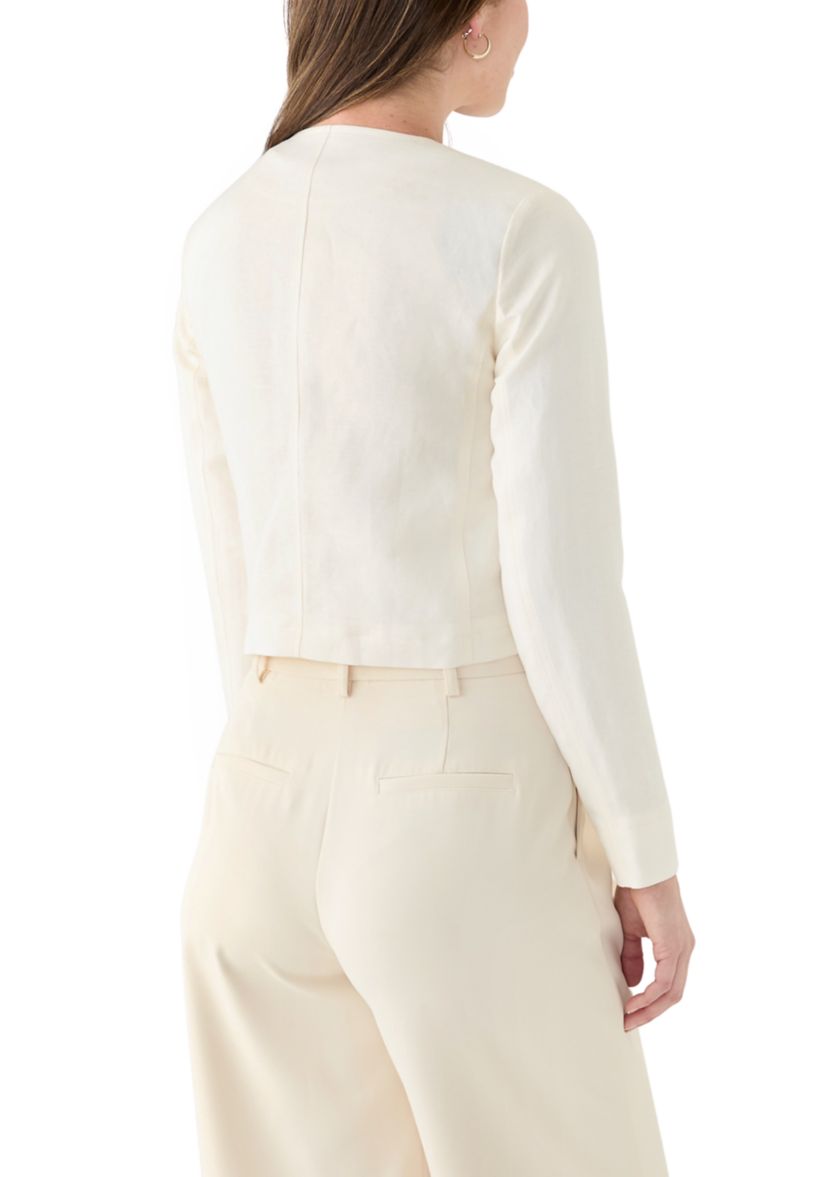 Womens Long Sleeve Linen Jacket 