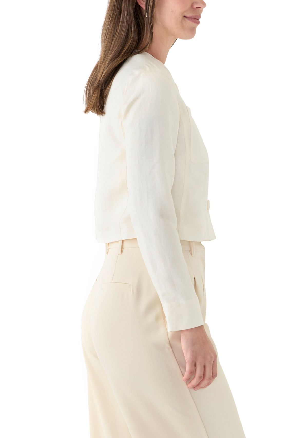 Womens Long Sleeve Linen Jacket 