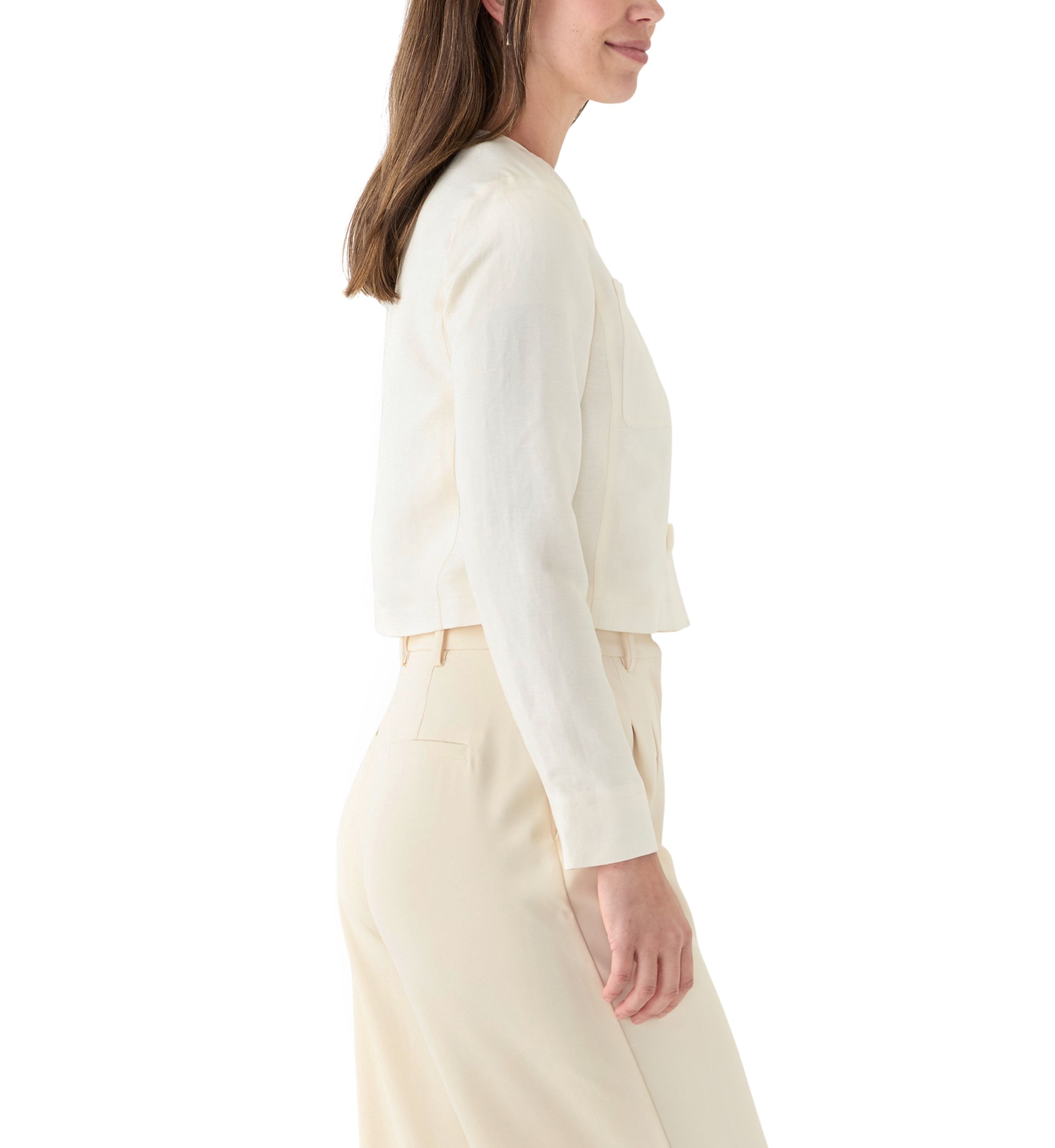 Womens Long Sleeve Linen Jacket 