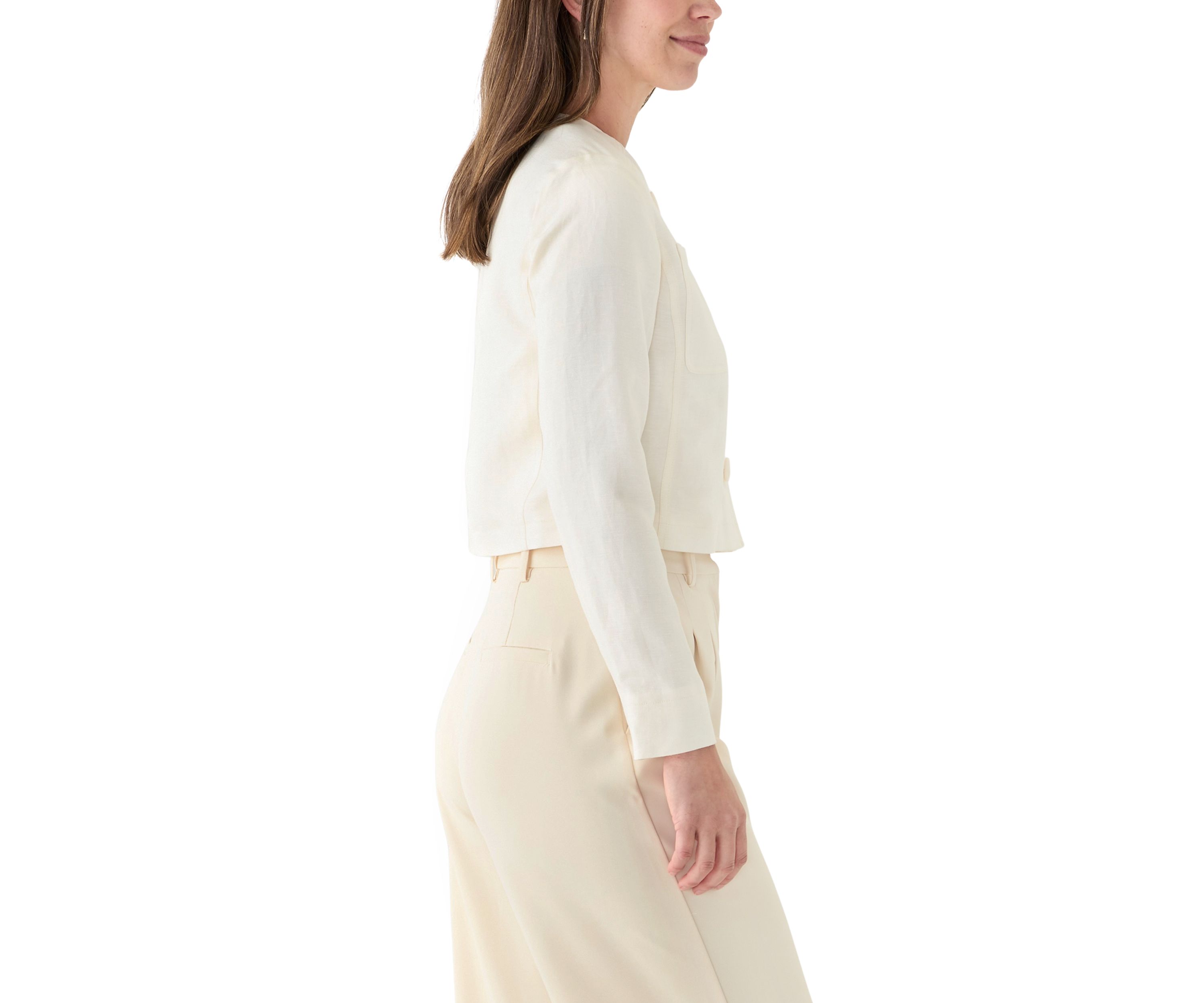 Womens Long Sleeve Linen Jacket 