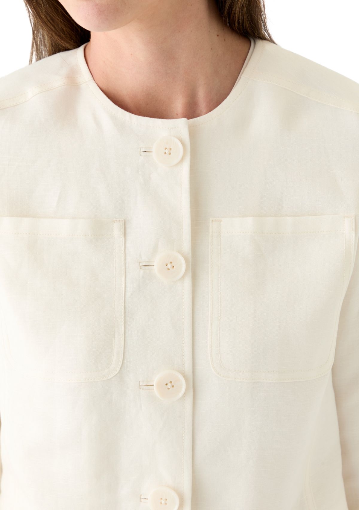 Womens Long Sleeve Linen Jacket 