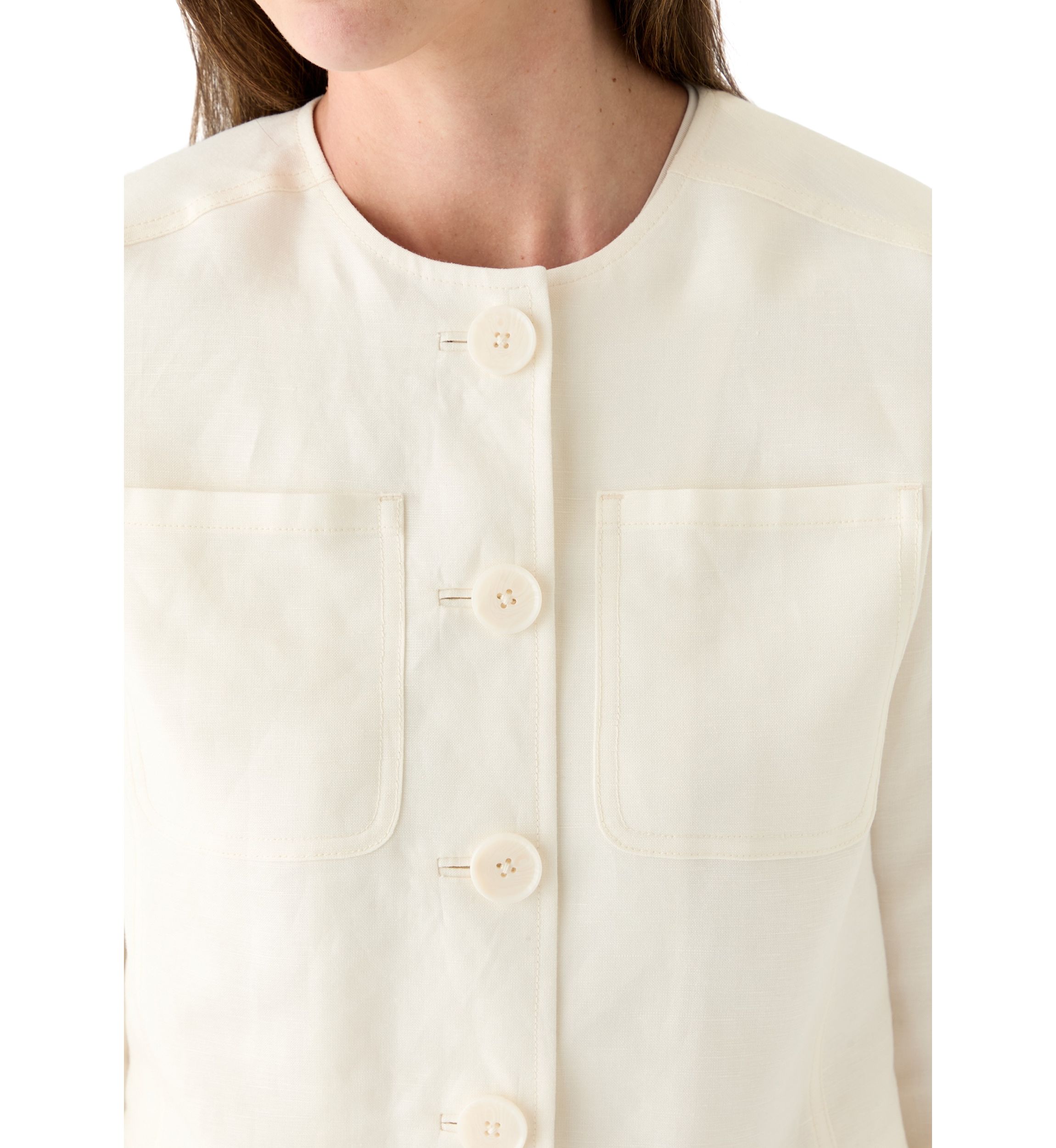 Womens Long Sleeve Linen Jacket 