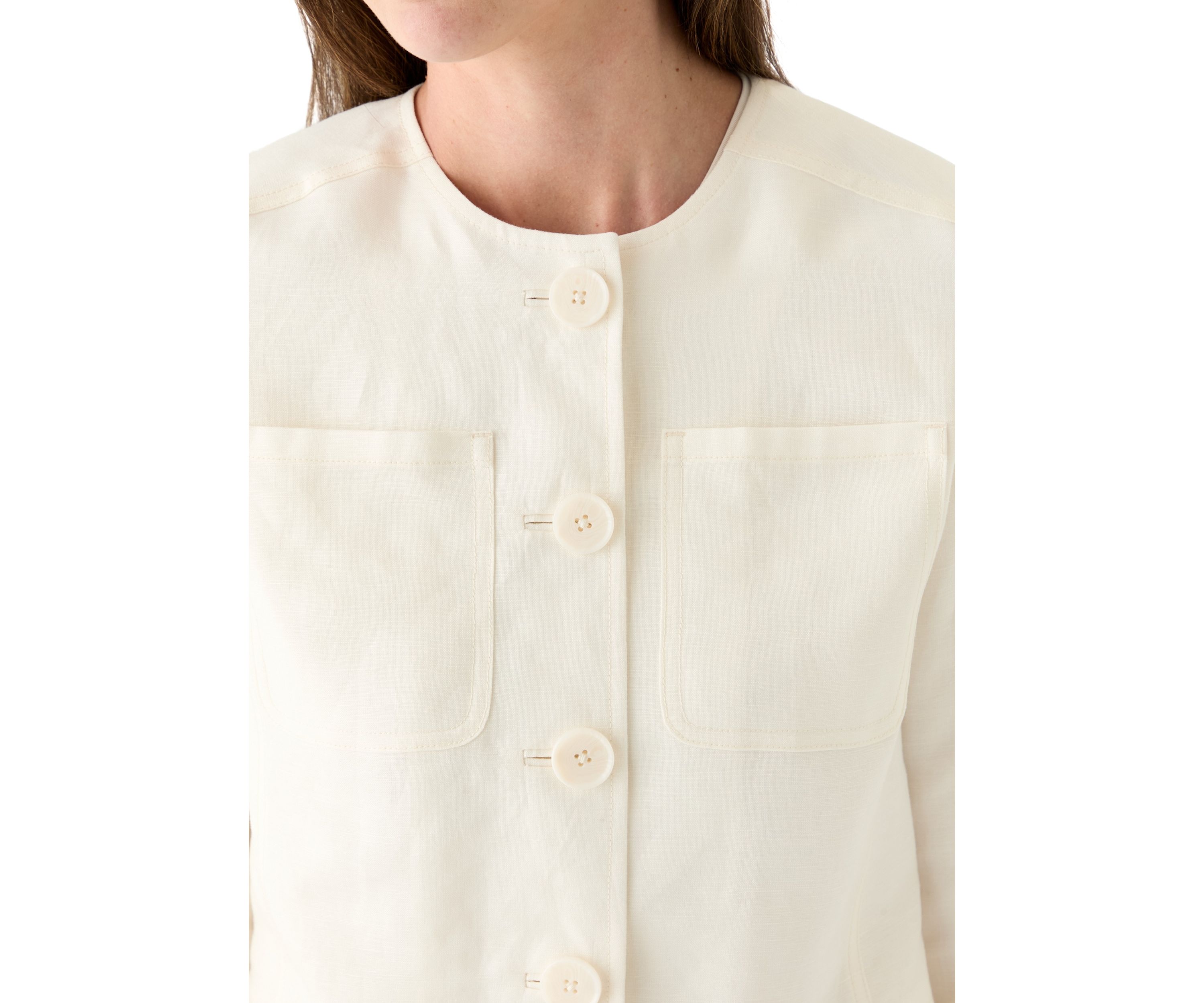 Womens Long Sleeve Linen Jacket 