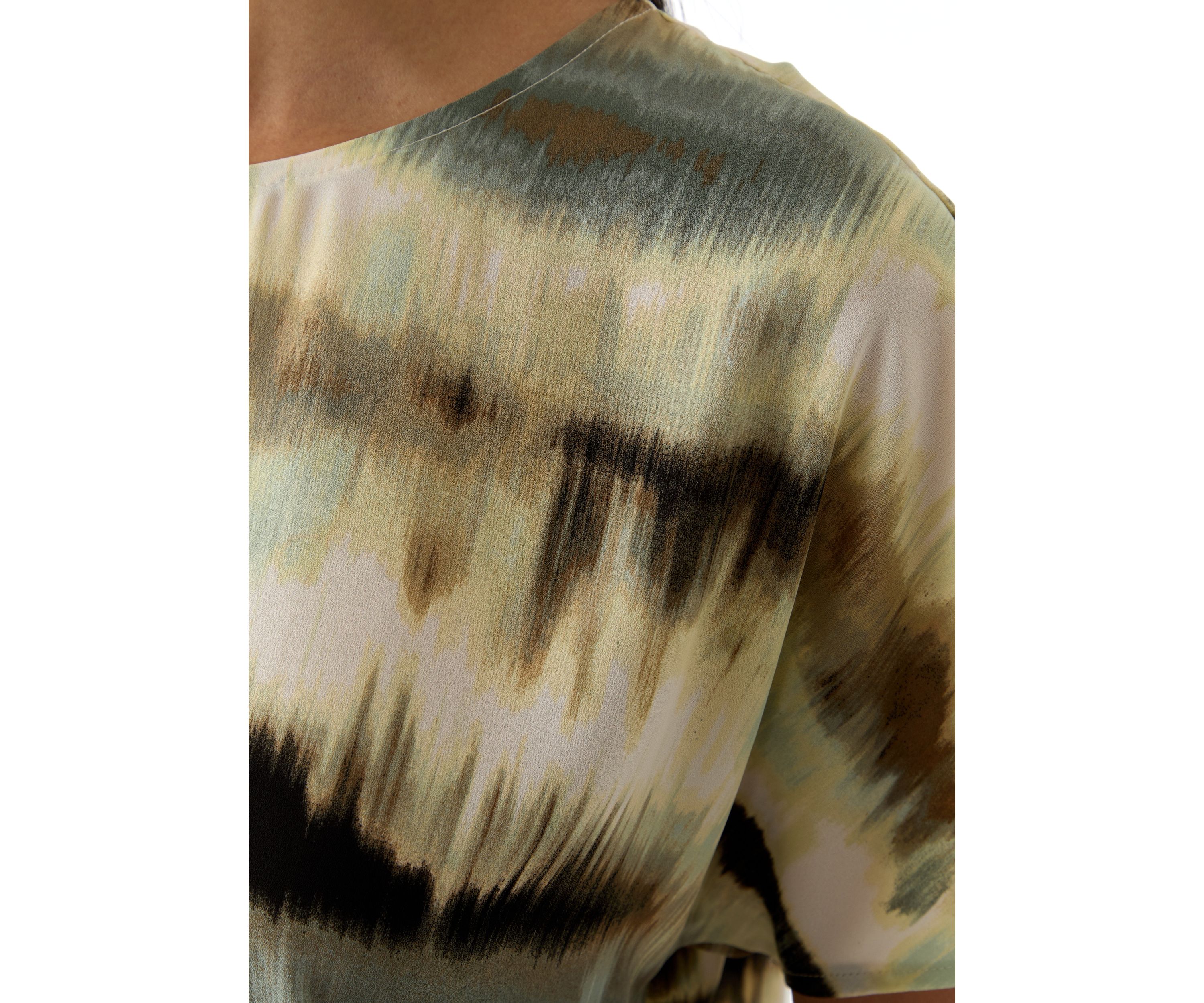 Petite Boat Neck Printed Blouse