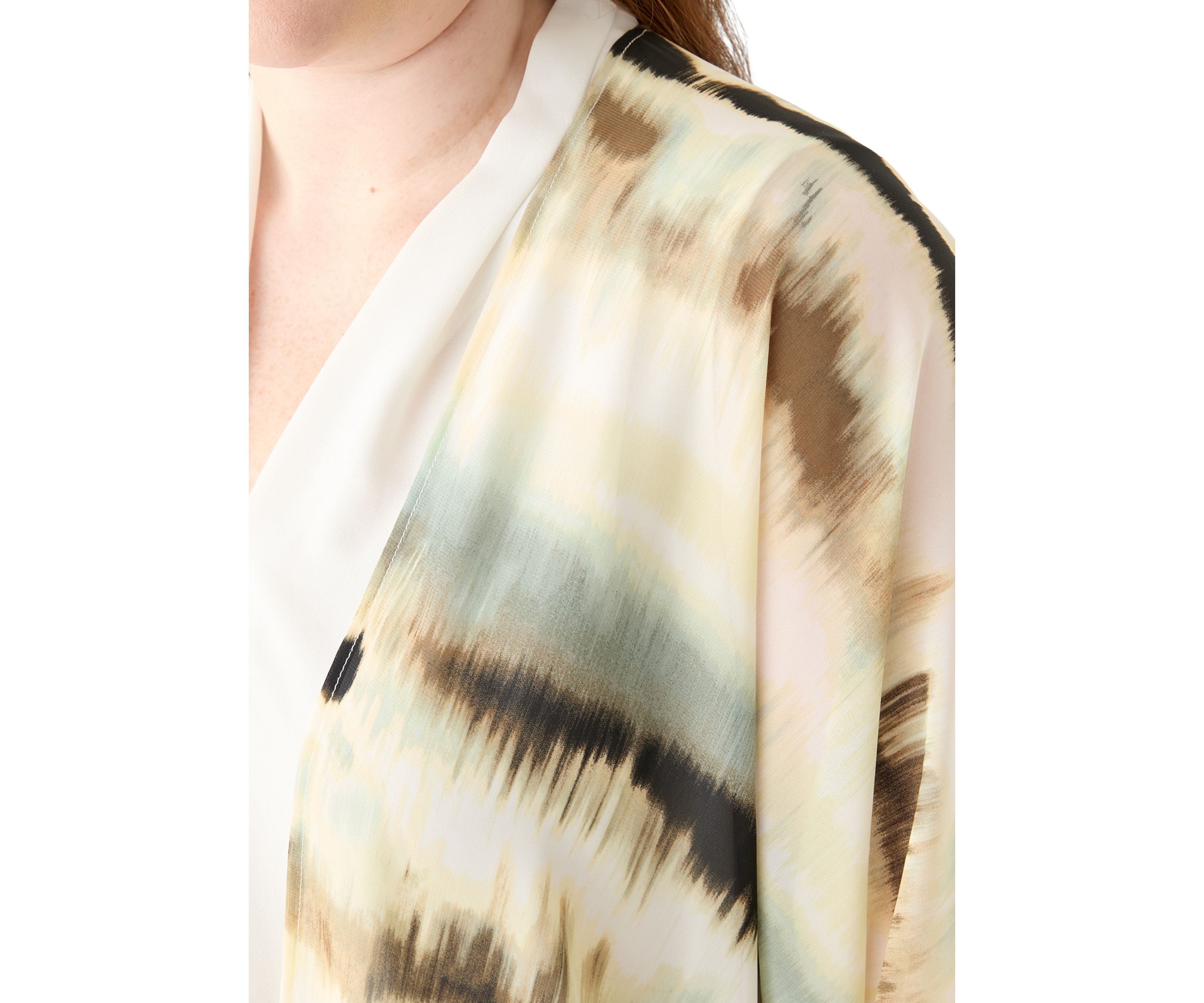 Plus Size Printed Oversized Sheer Cardigan