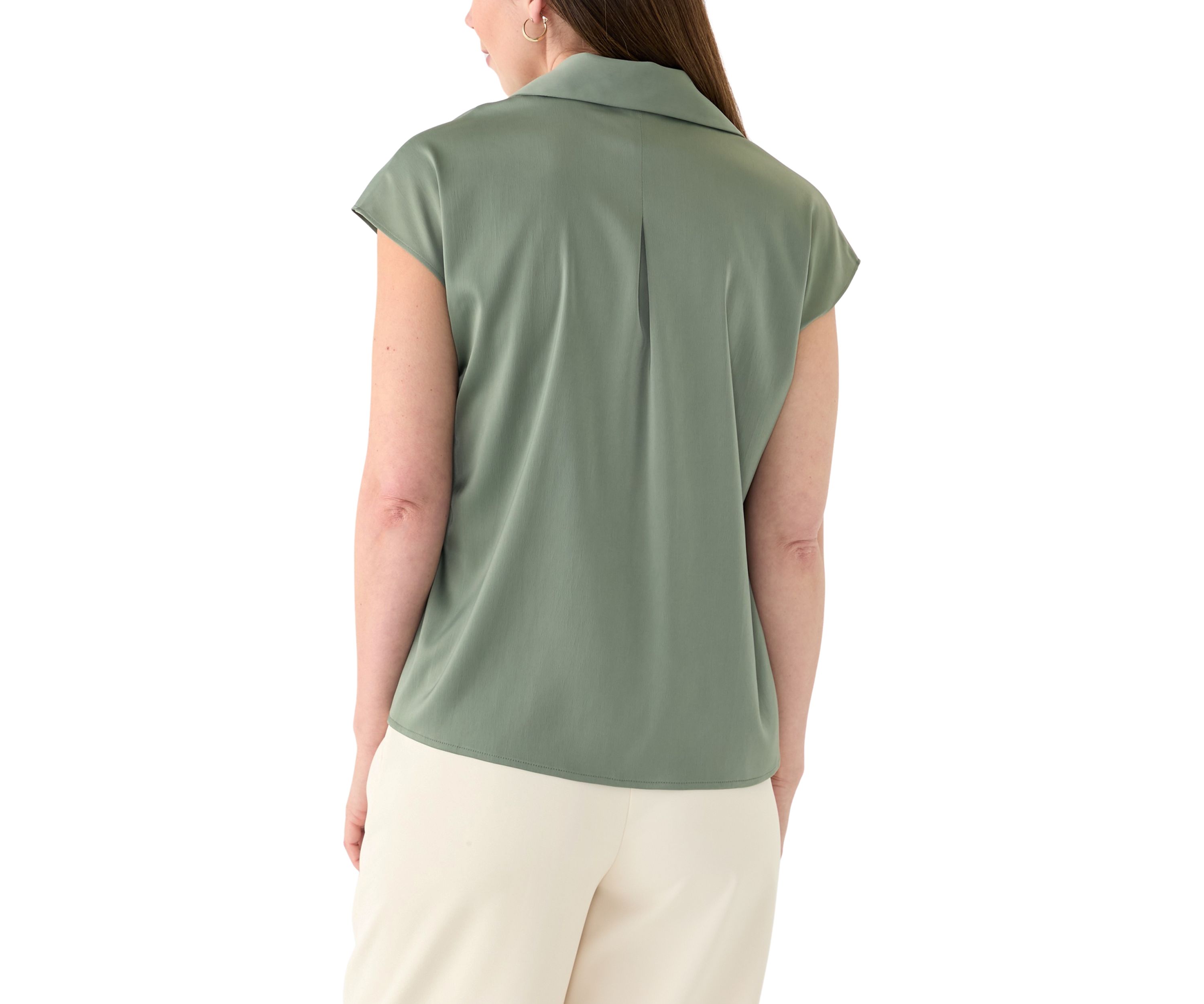 Womens Short Sleeve V-Neck Blouse