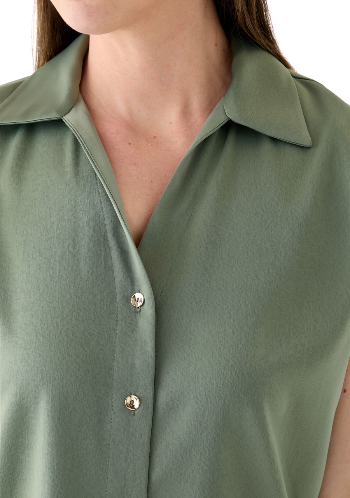 Womens Short Sleeve V-Neck Blouse