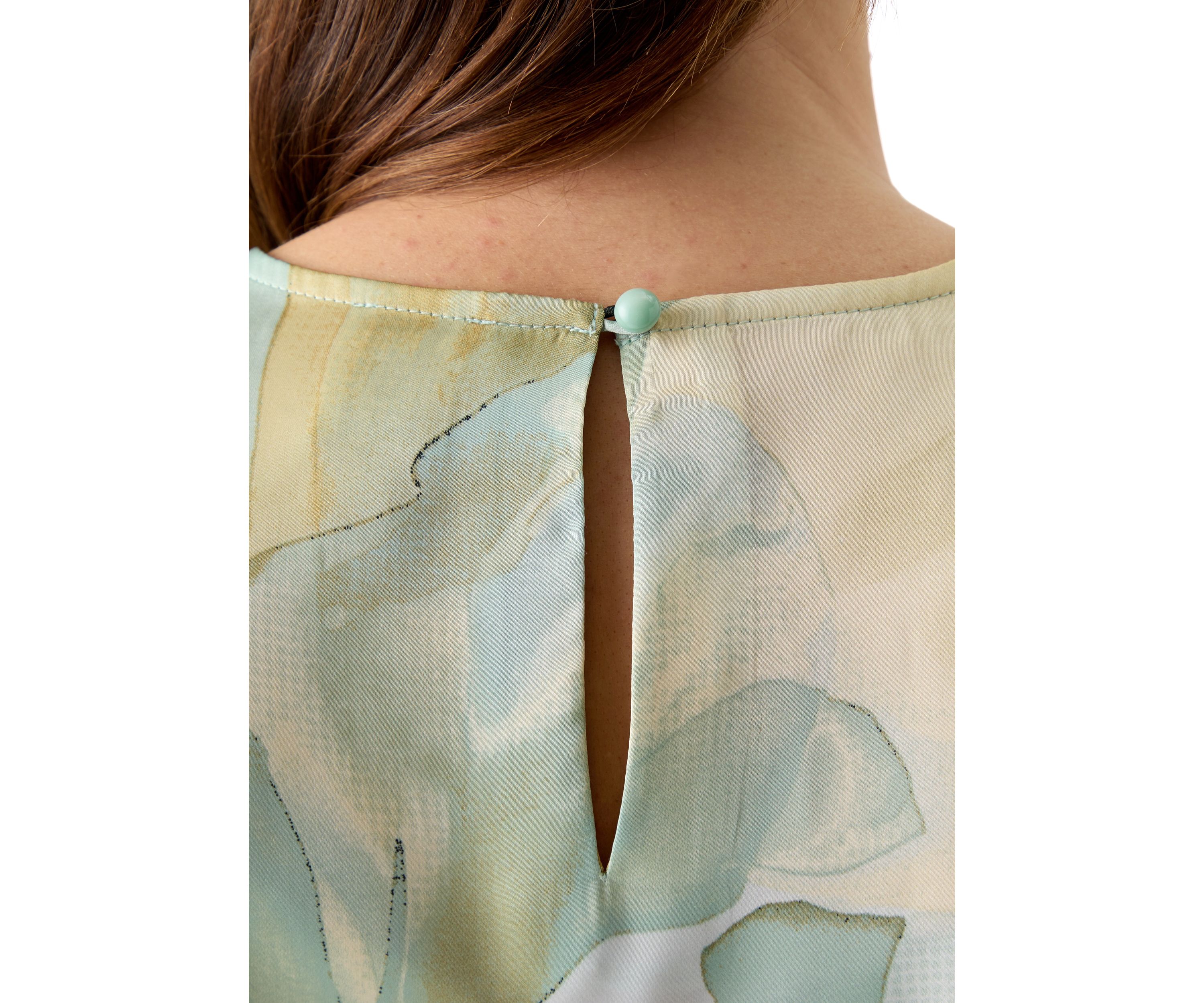 Womens Printed Flare Sleeve Blouse