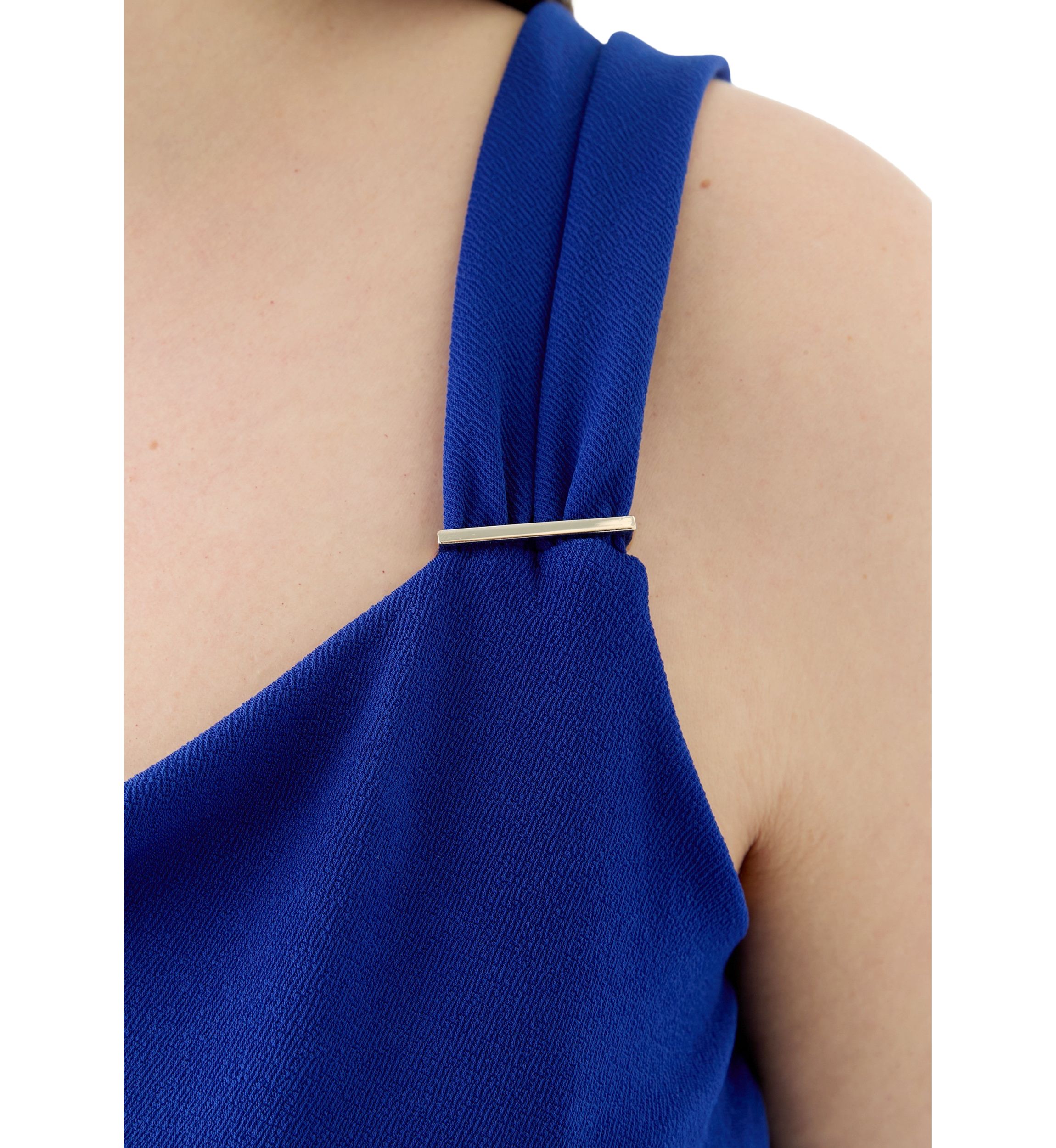 Plus Size Shirred Strap Cowl Neck Cami 