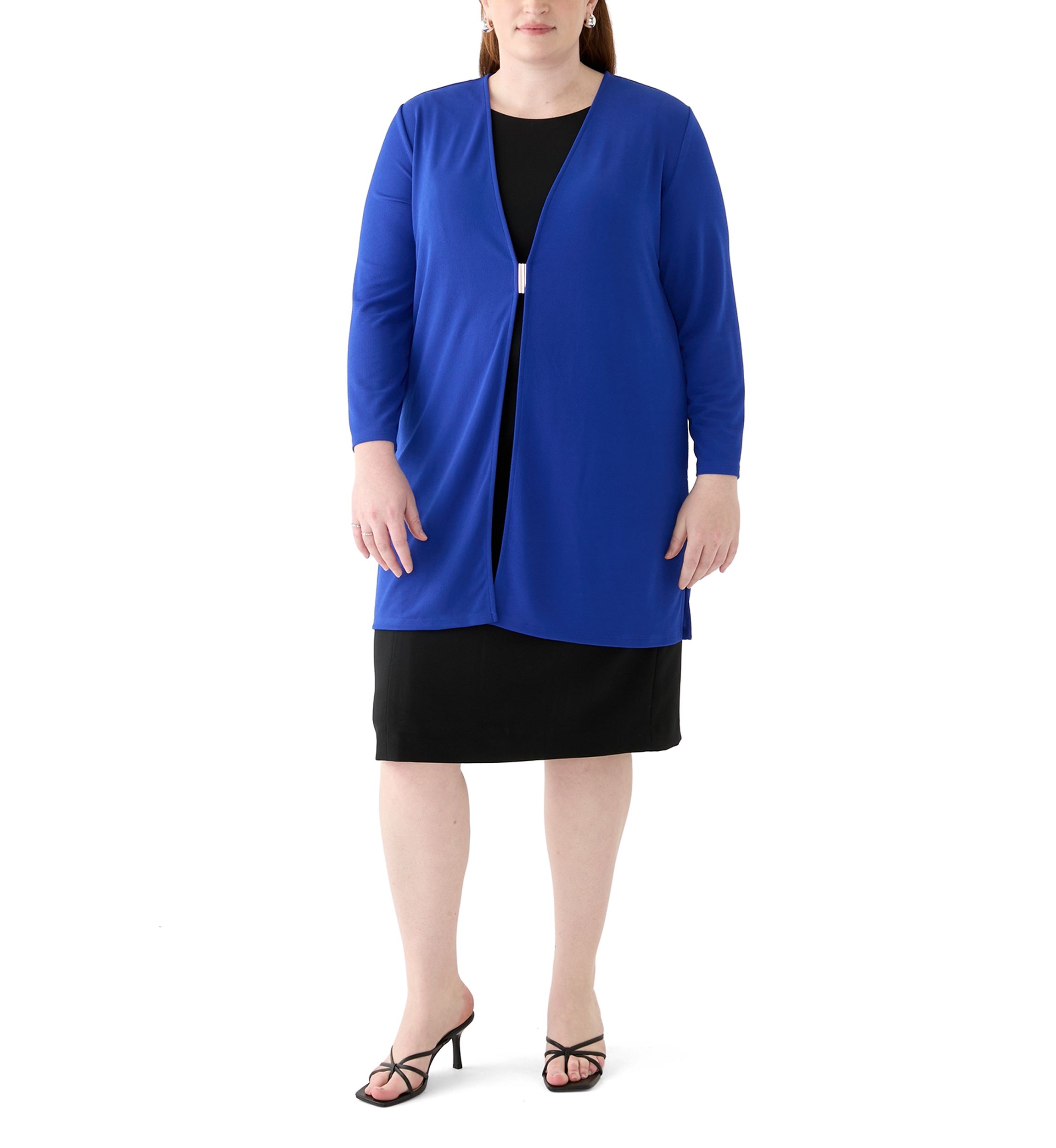 Plus Size Cardigan with Gold Hardware