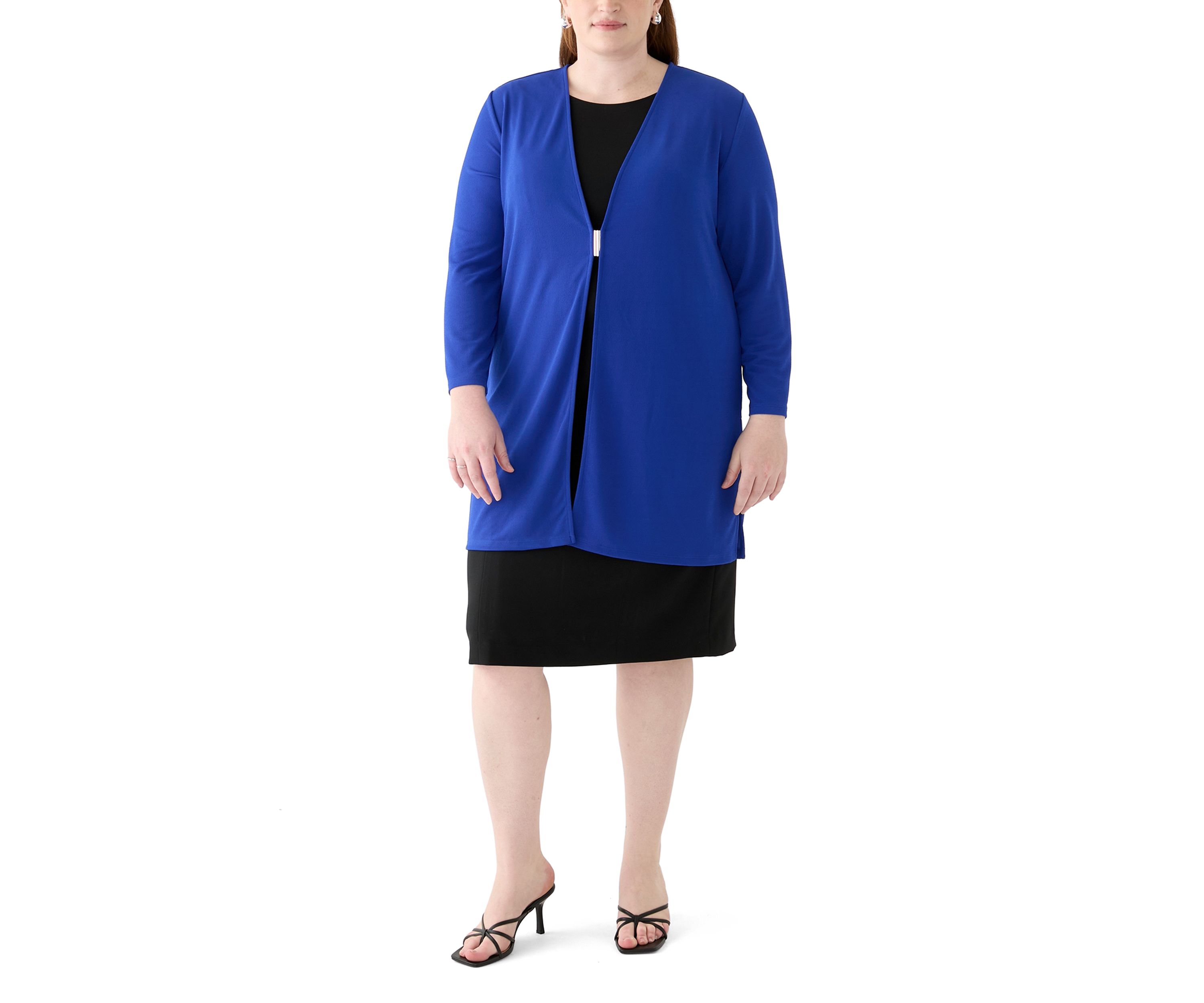 Plus Size Cardigan with Gold Hardware