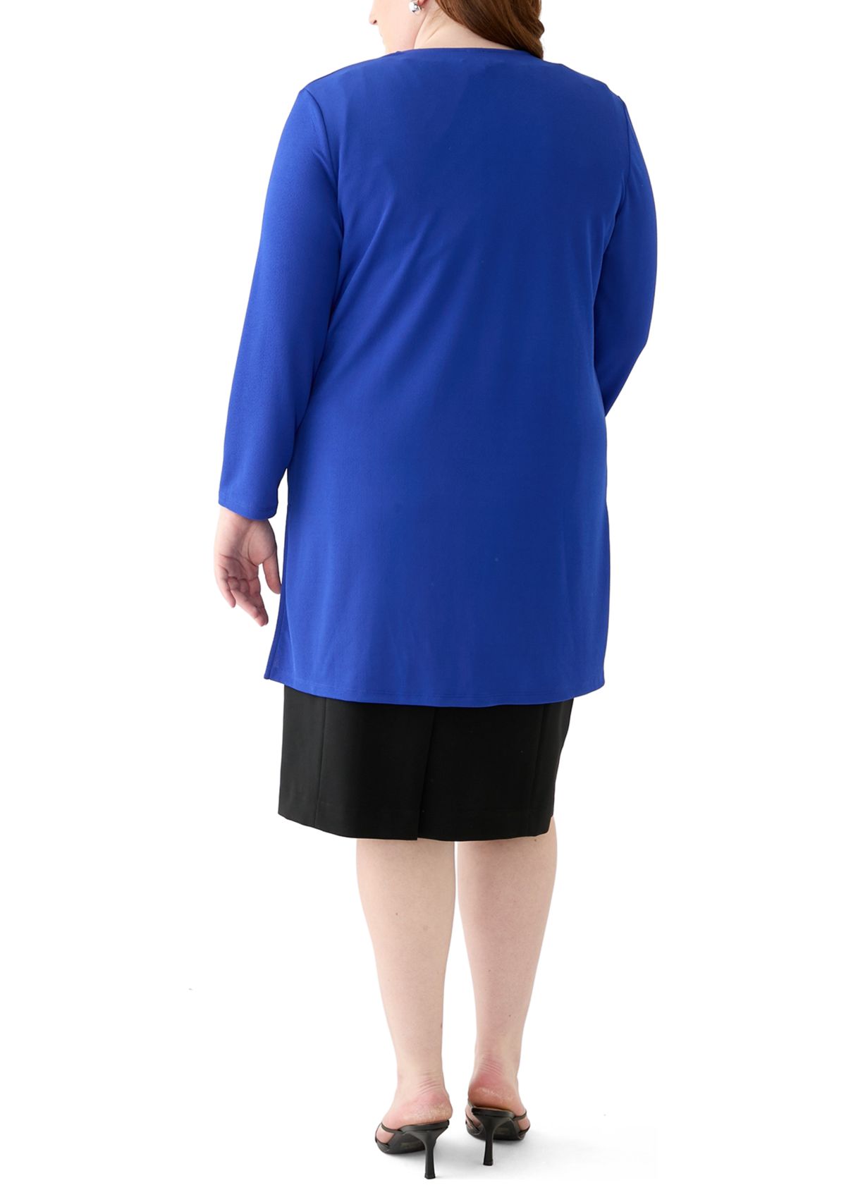 Plus Size Cardigan with Gold Hardware