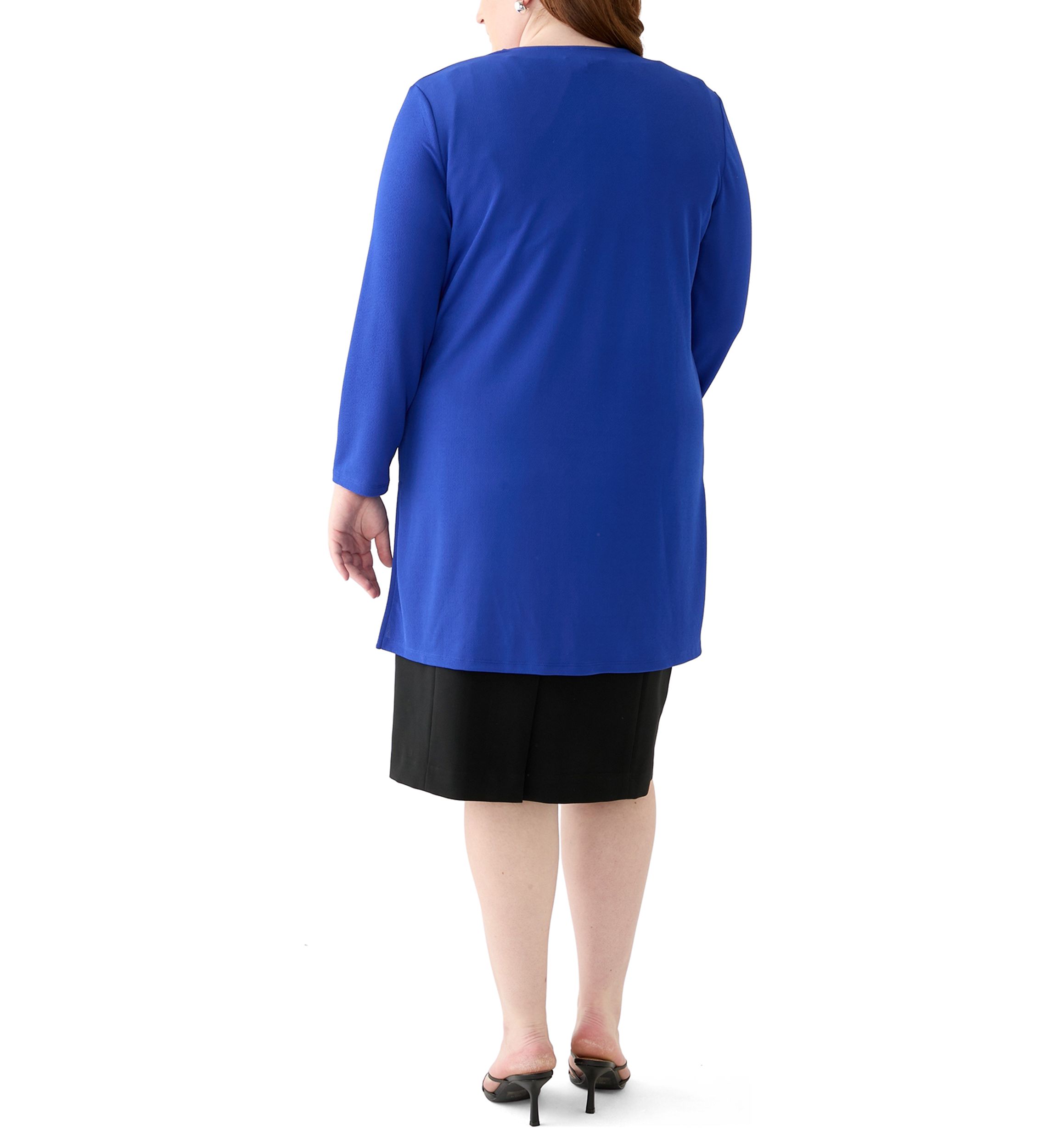Plus Size Cardigan with Gold Hardware