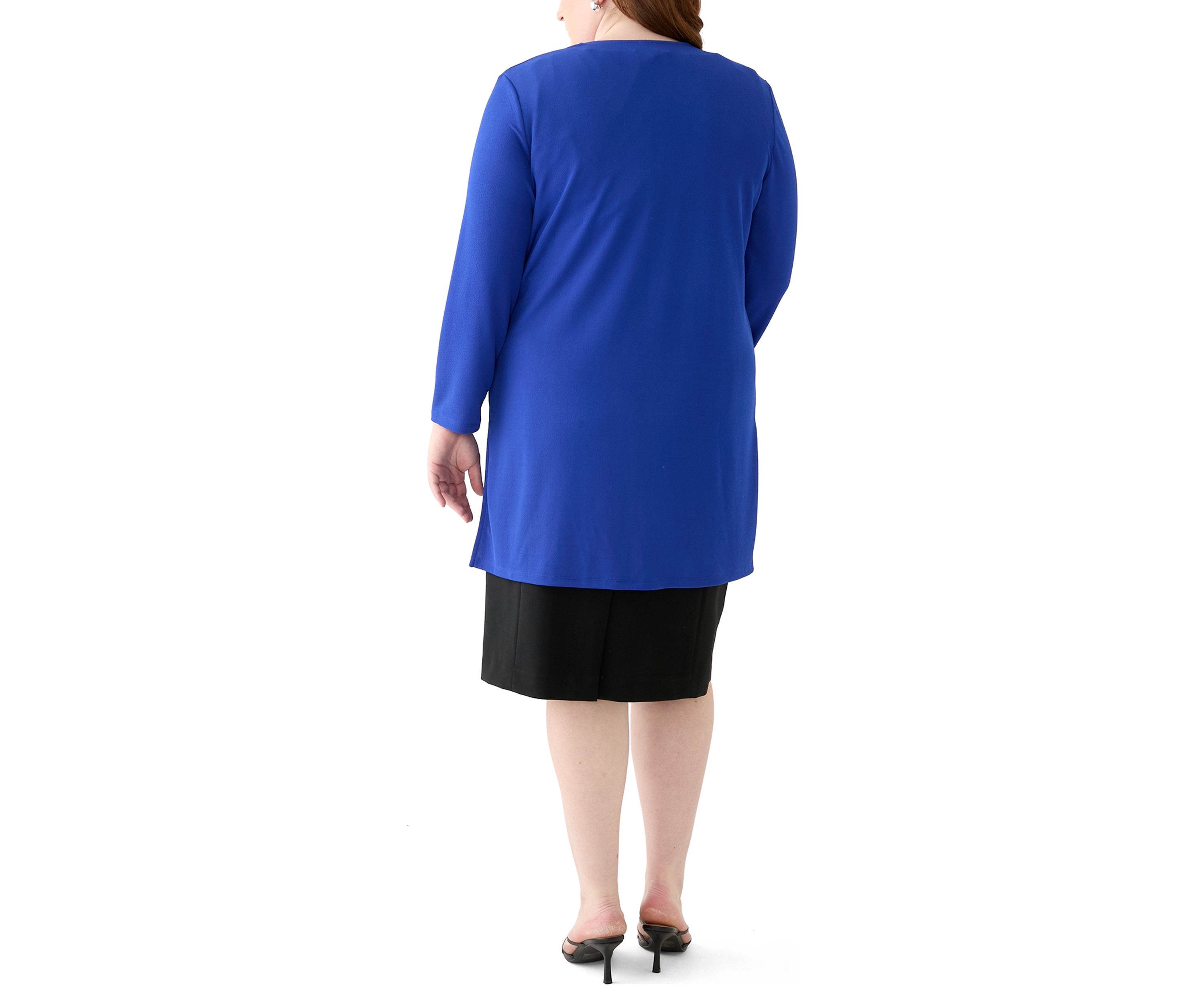 Plus Size Cardigan with Gold Hardware