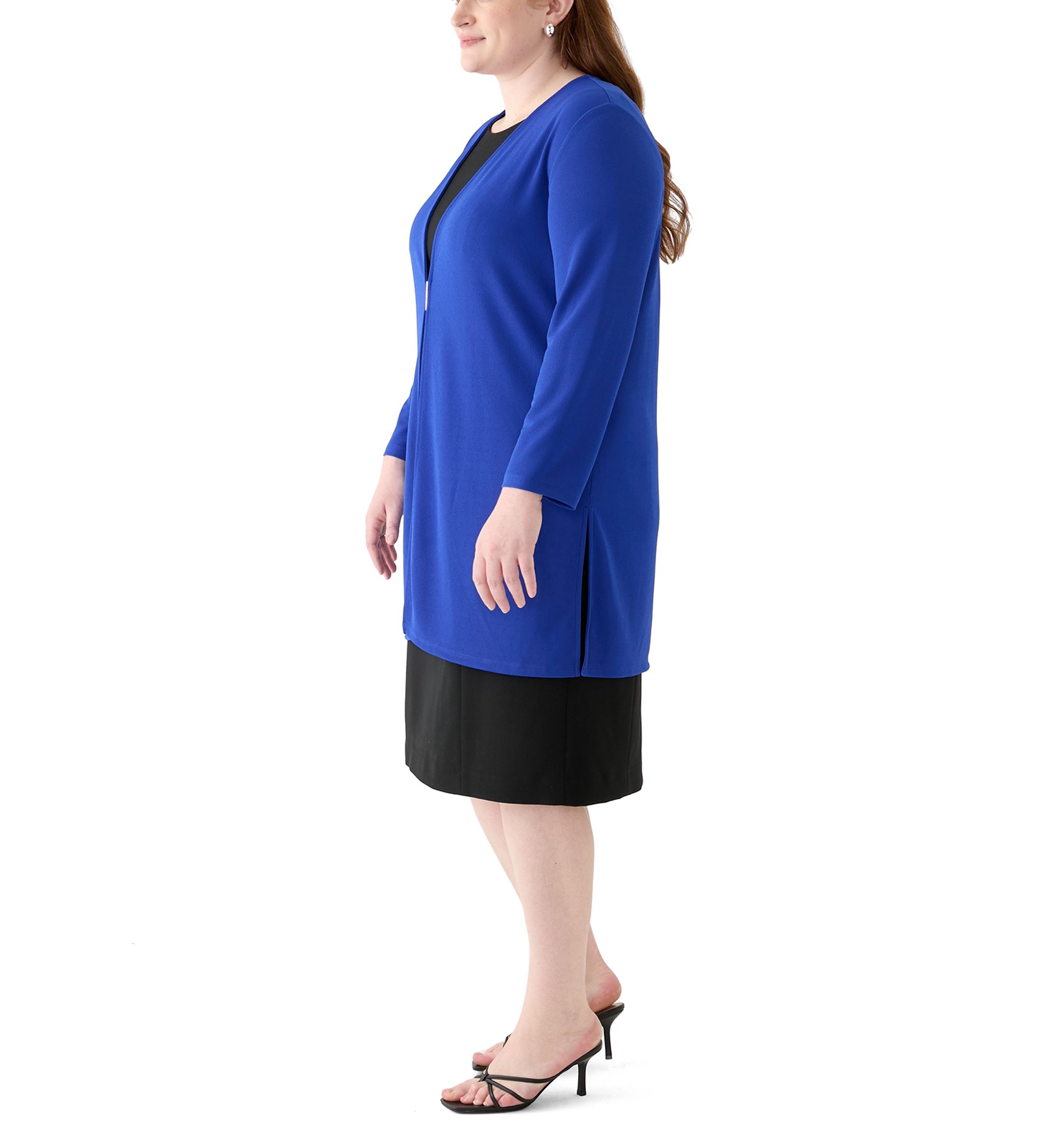 Plus Size Cardigan with Gold Hardware
