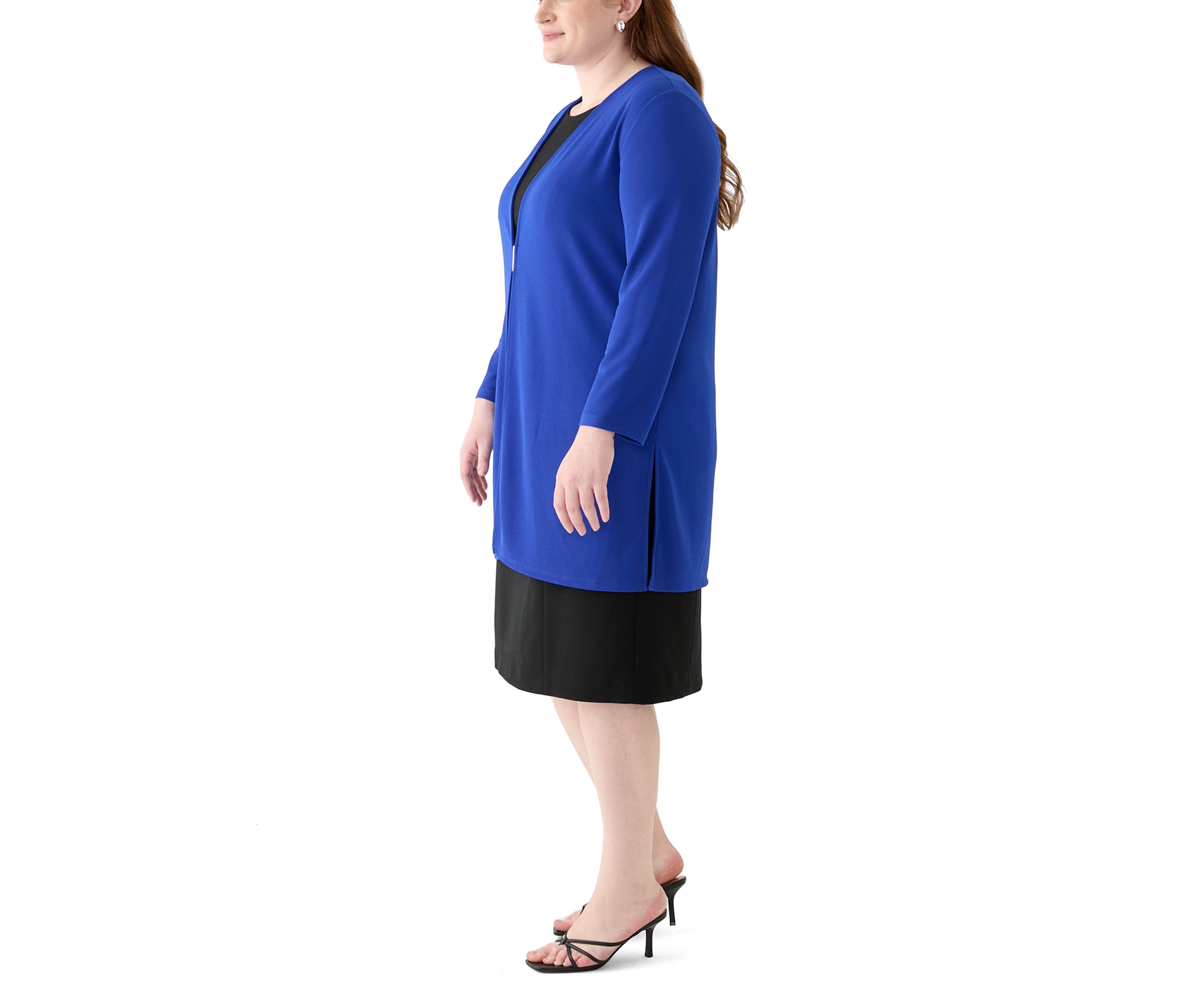 Plus Size Cardigan with Gold Hardware