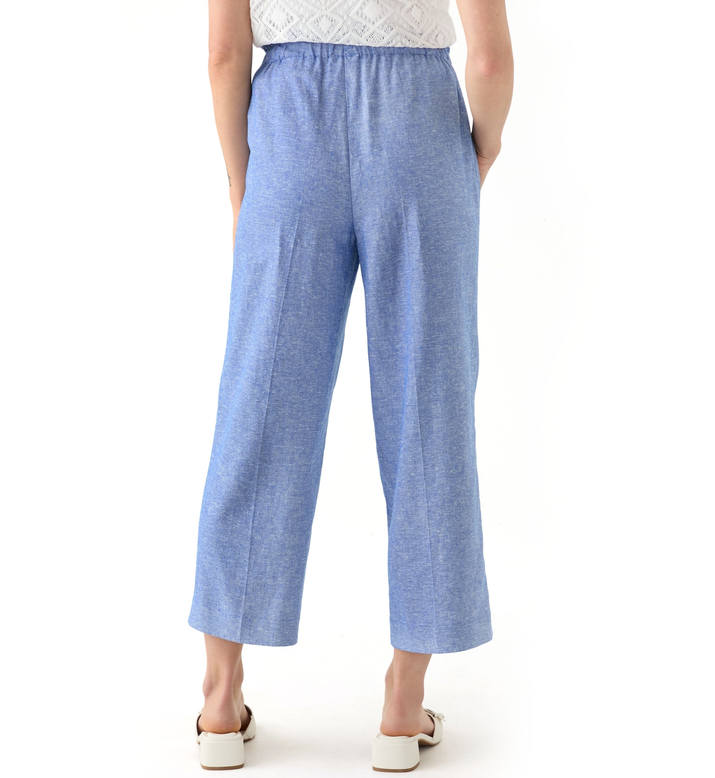 Petite Linen Wide Leg Trousers