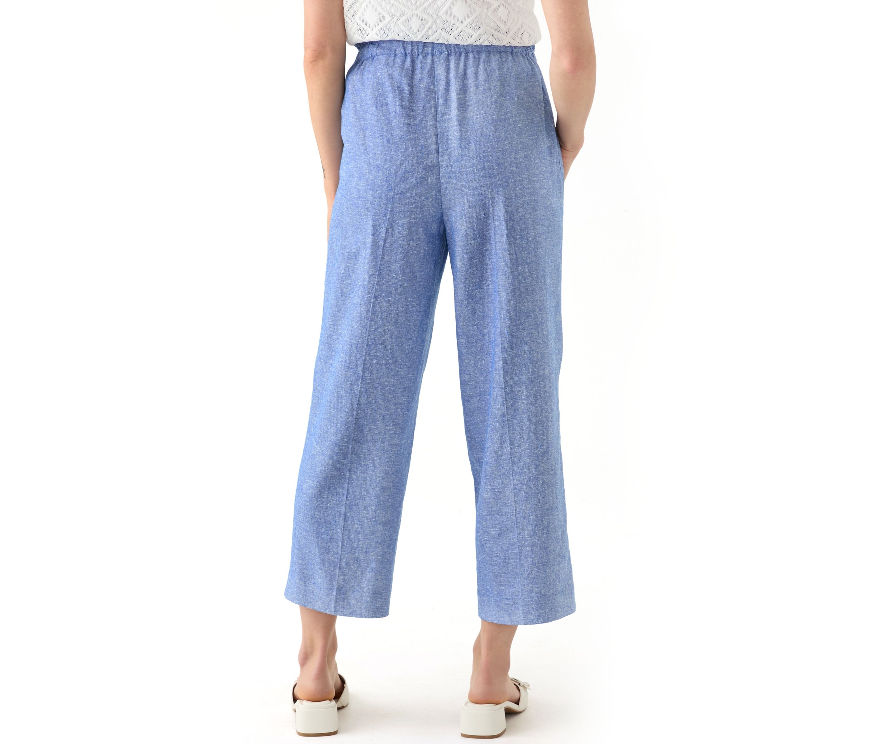 Petite Linen Wide Leg Trousers