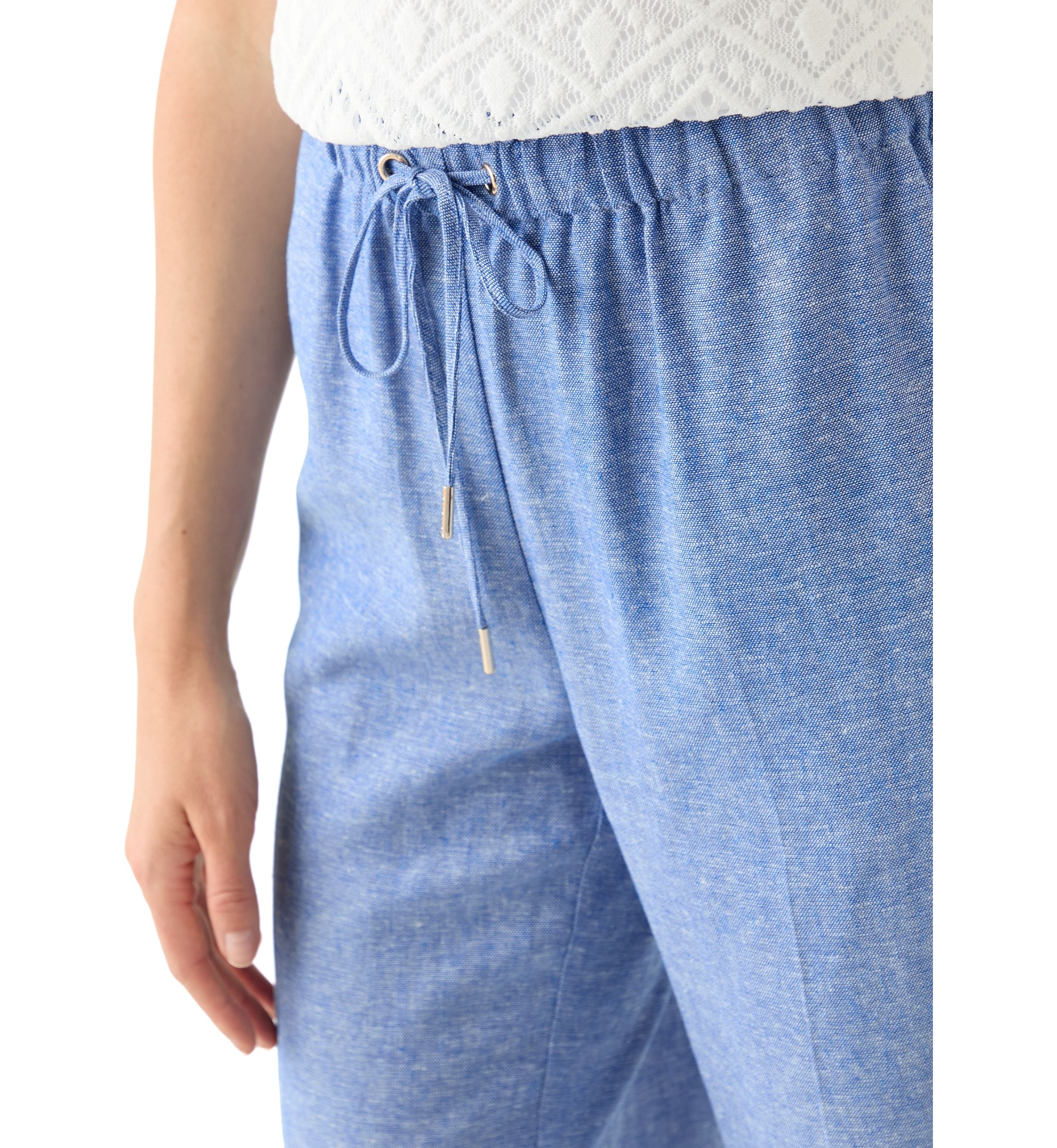 Petite Linen Wide Leg Trousers