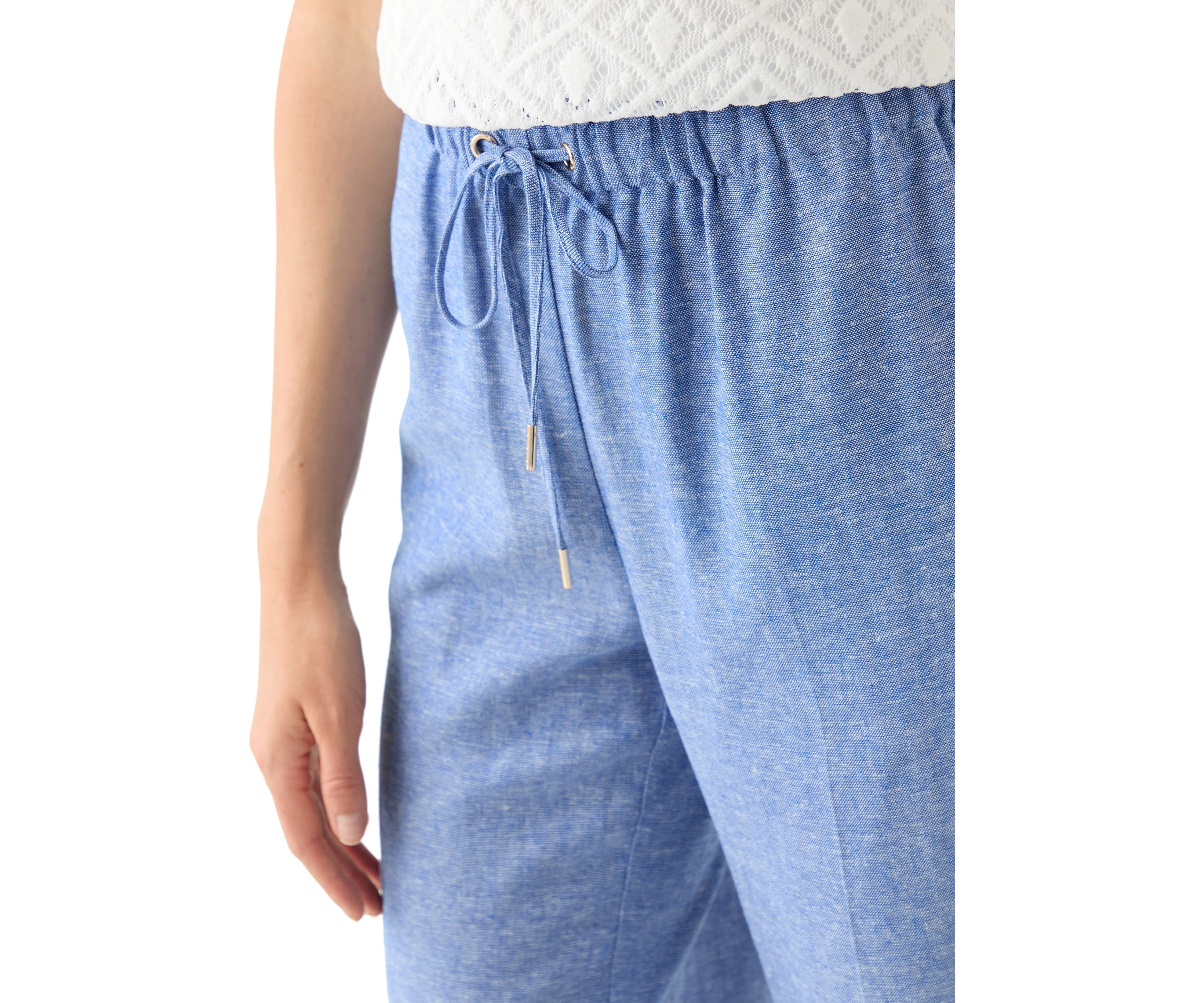 Petite Linen Wide Leg Trousers