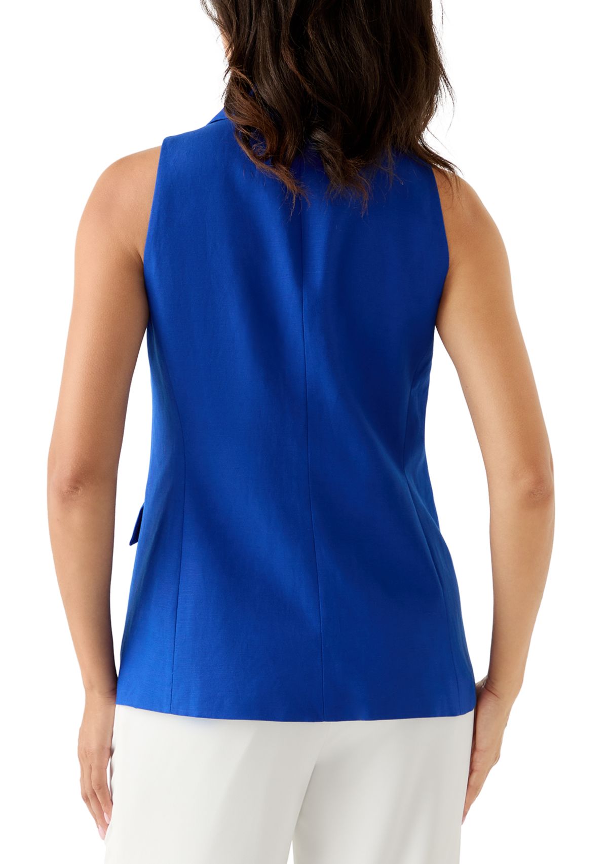 Womens Linen Button Vest