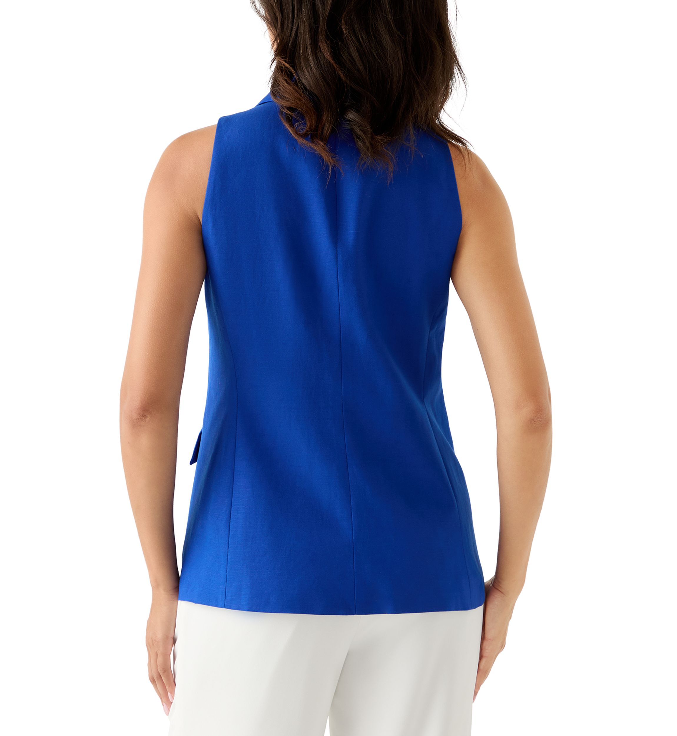 Womens Linen Button Vest