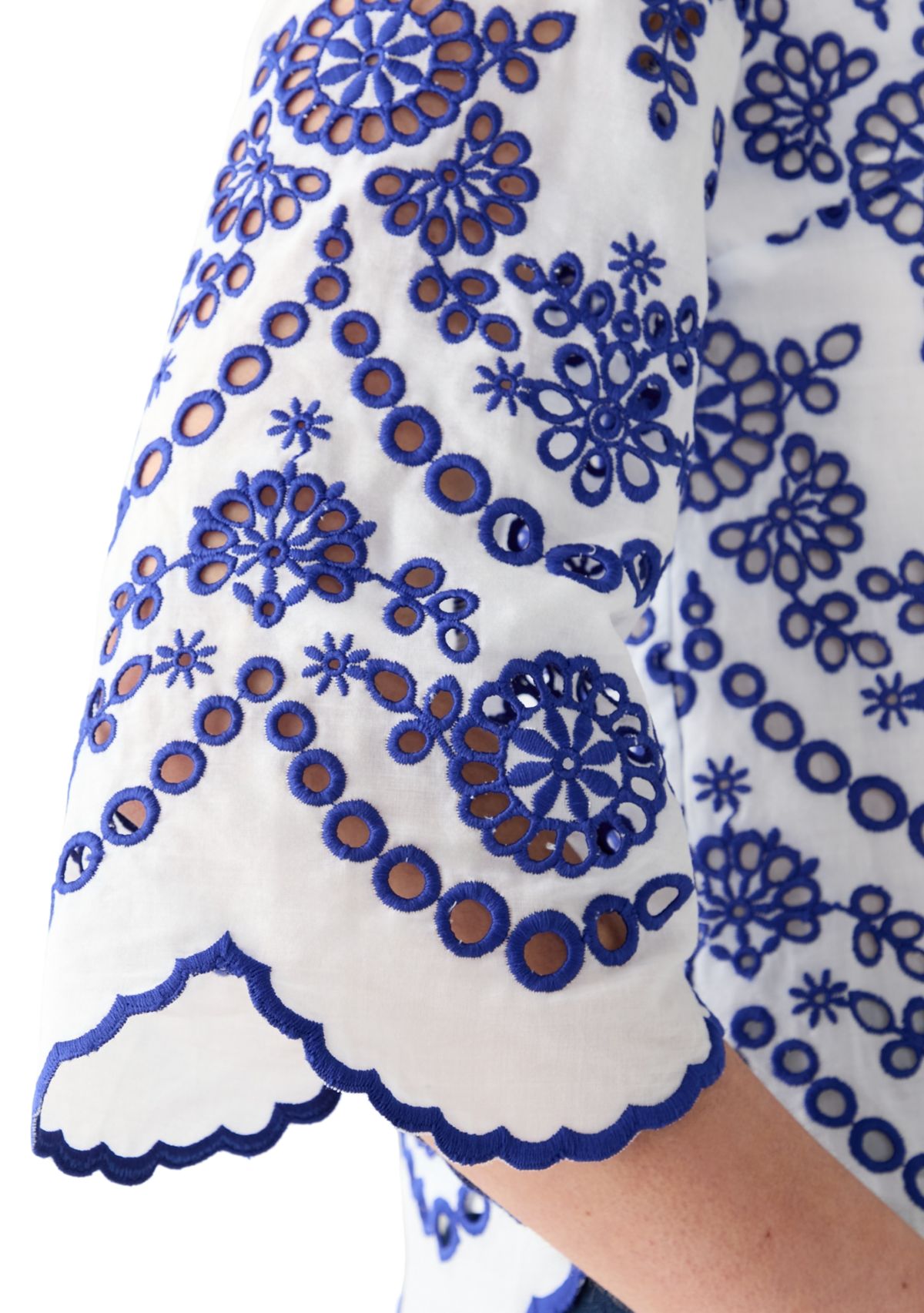 Womens Short Sleeve Eyelet Blouse