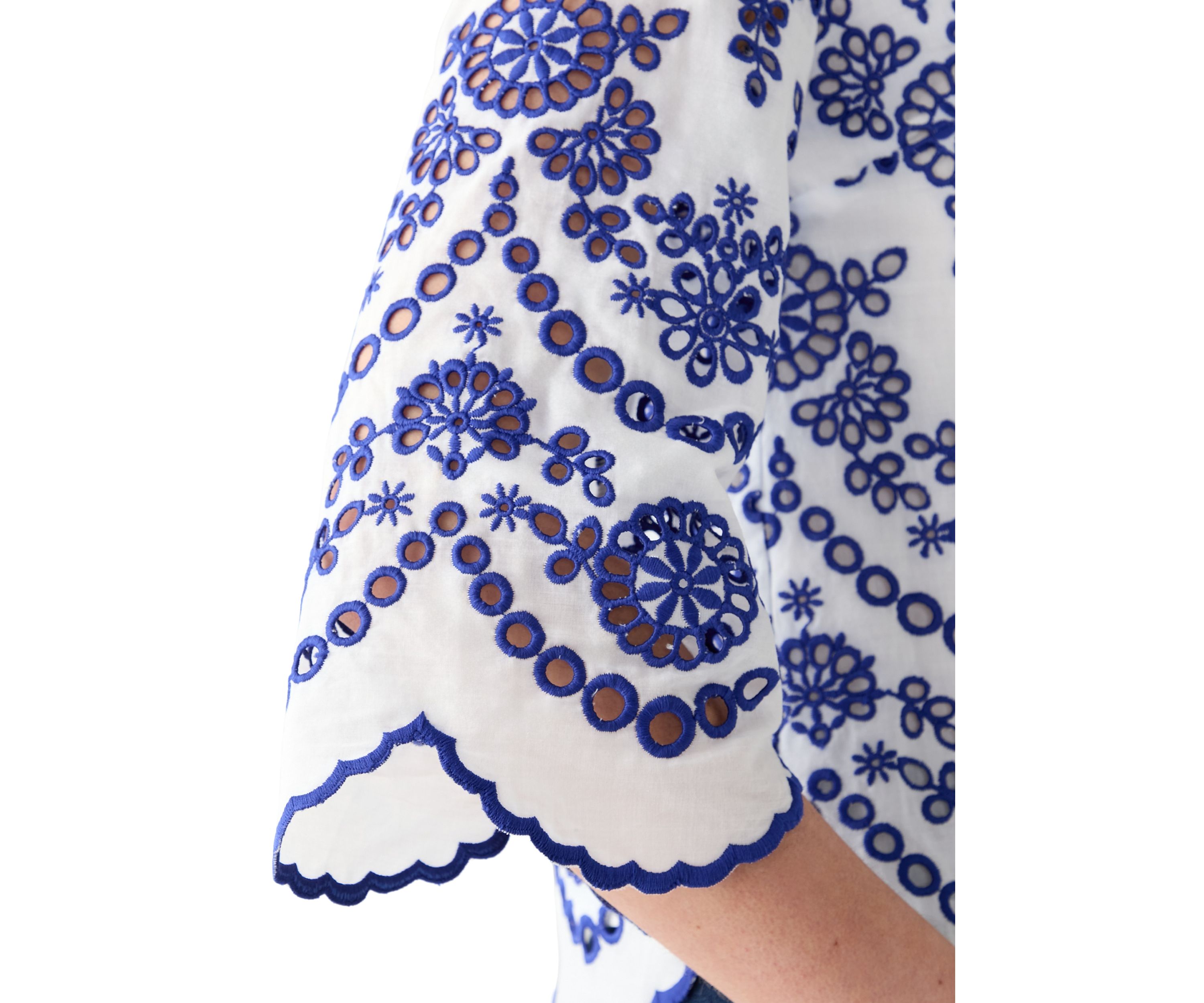 Womens Short Sleeve Eyelet Blouse