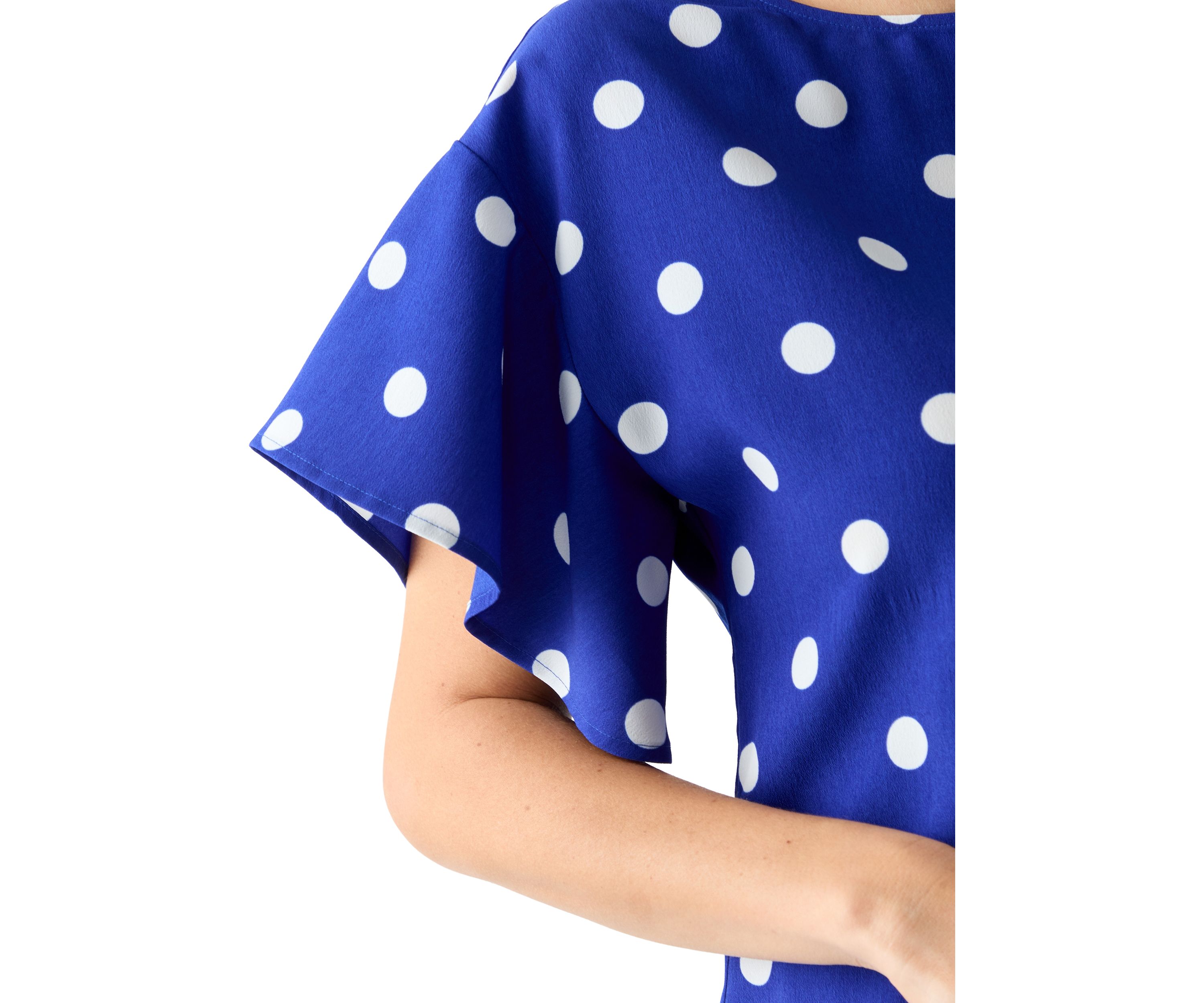 Womens Santorini Flutter Sleeve Printed Blouse