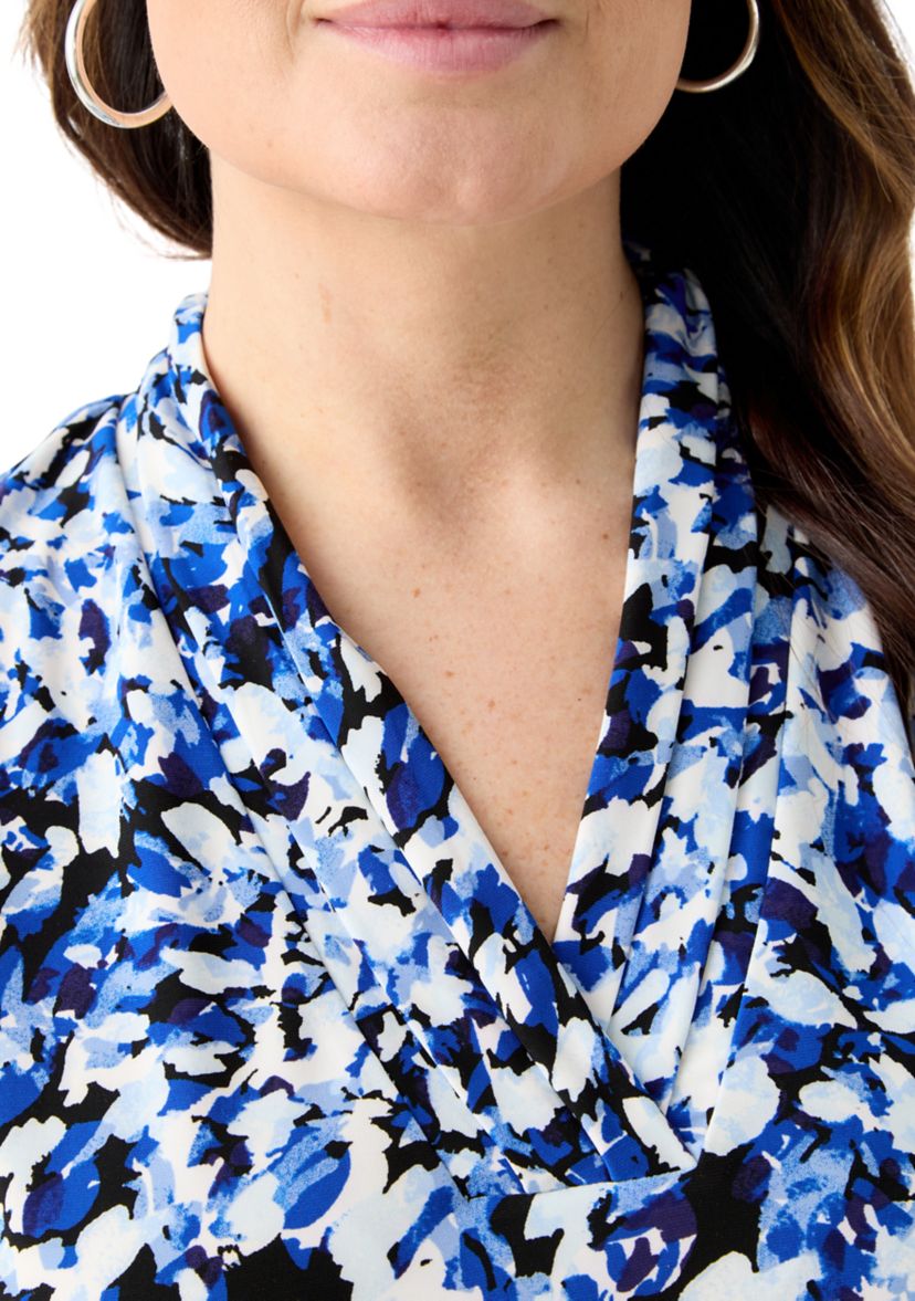 Plus Size Pleat Front Sleeveless Knit Blouse