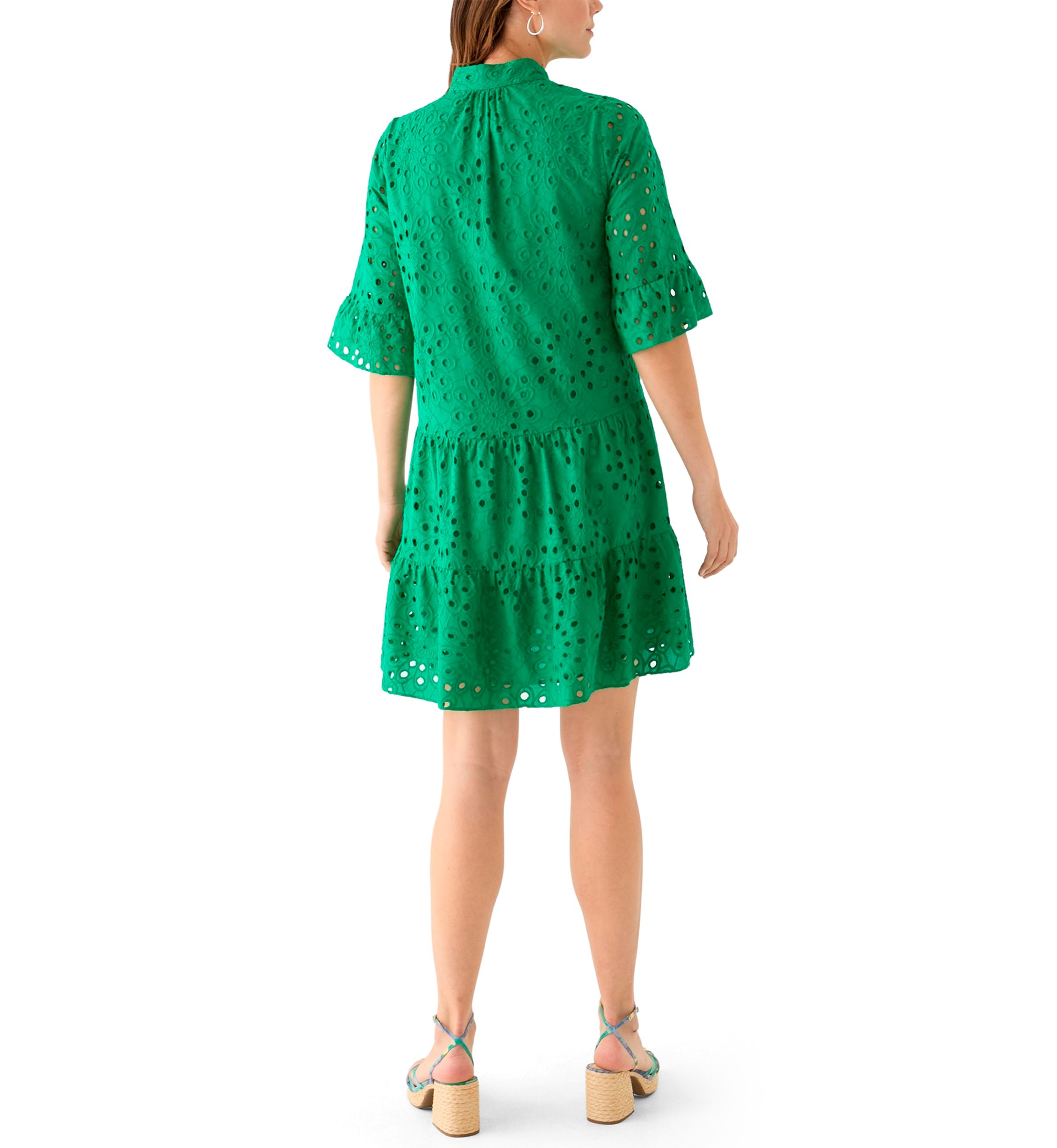 Petite Tiered Eyelet Shirtdress