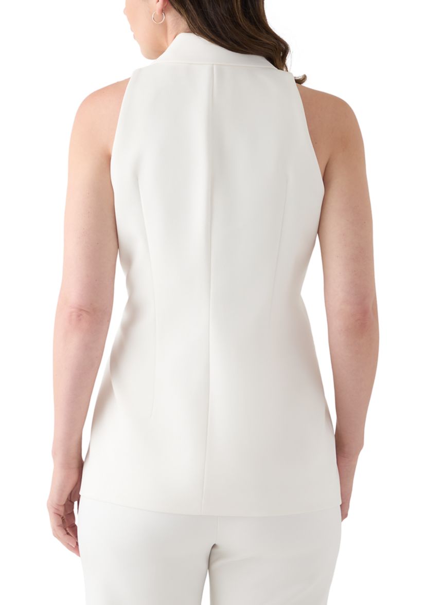 Womens White Dove Liberty Stretch Vested Top