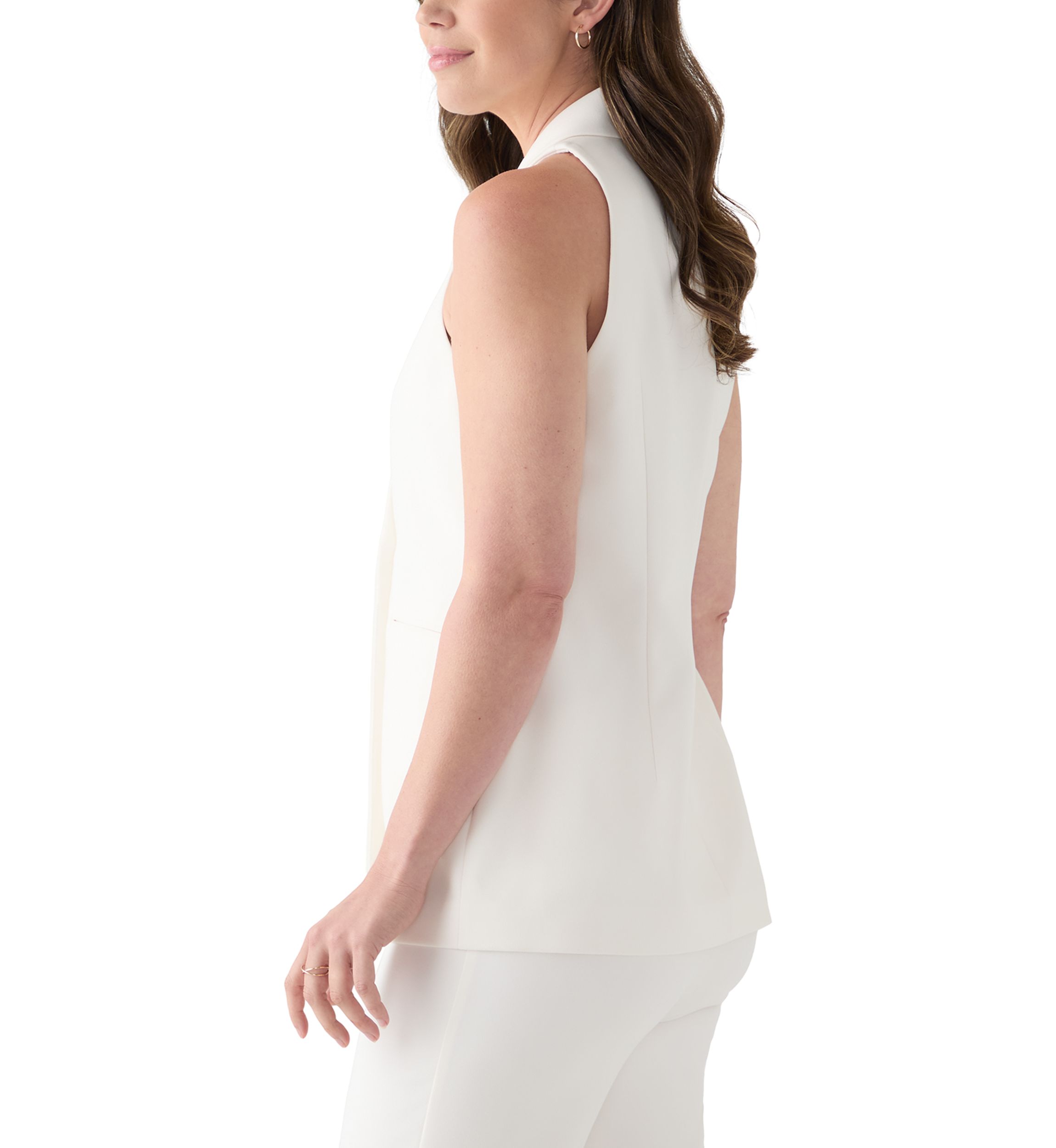 Womens White Dove Liberty Stretch Vested Top