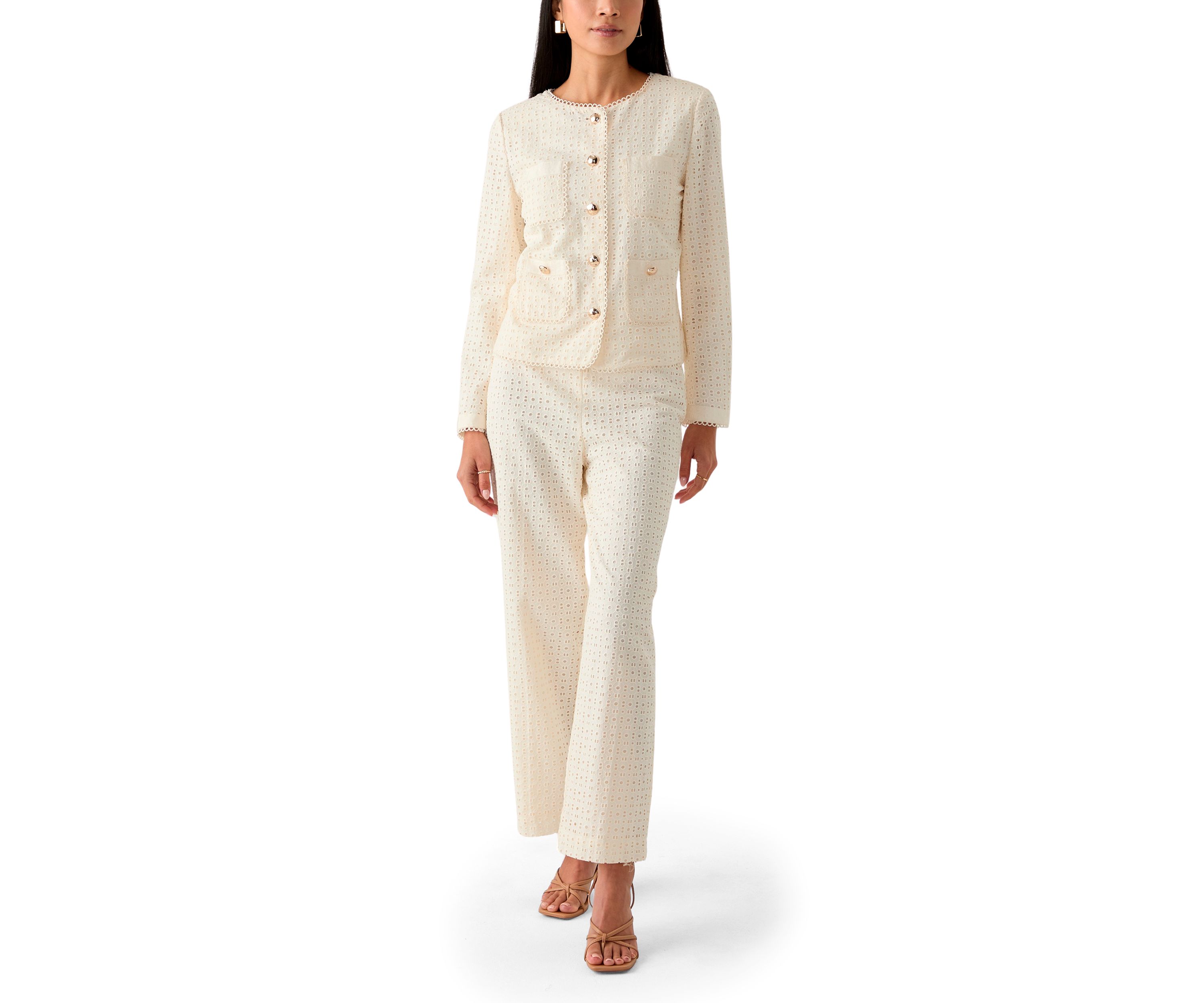 Womens Eyelet Blazer