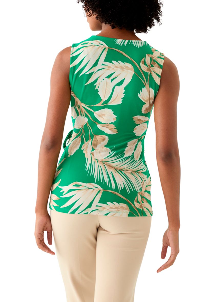Petite Printed Wrap Top