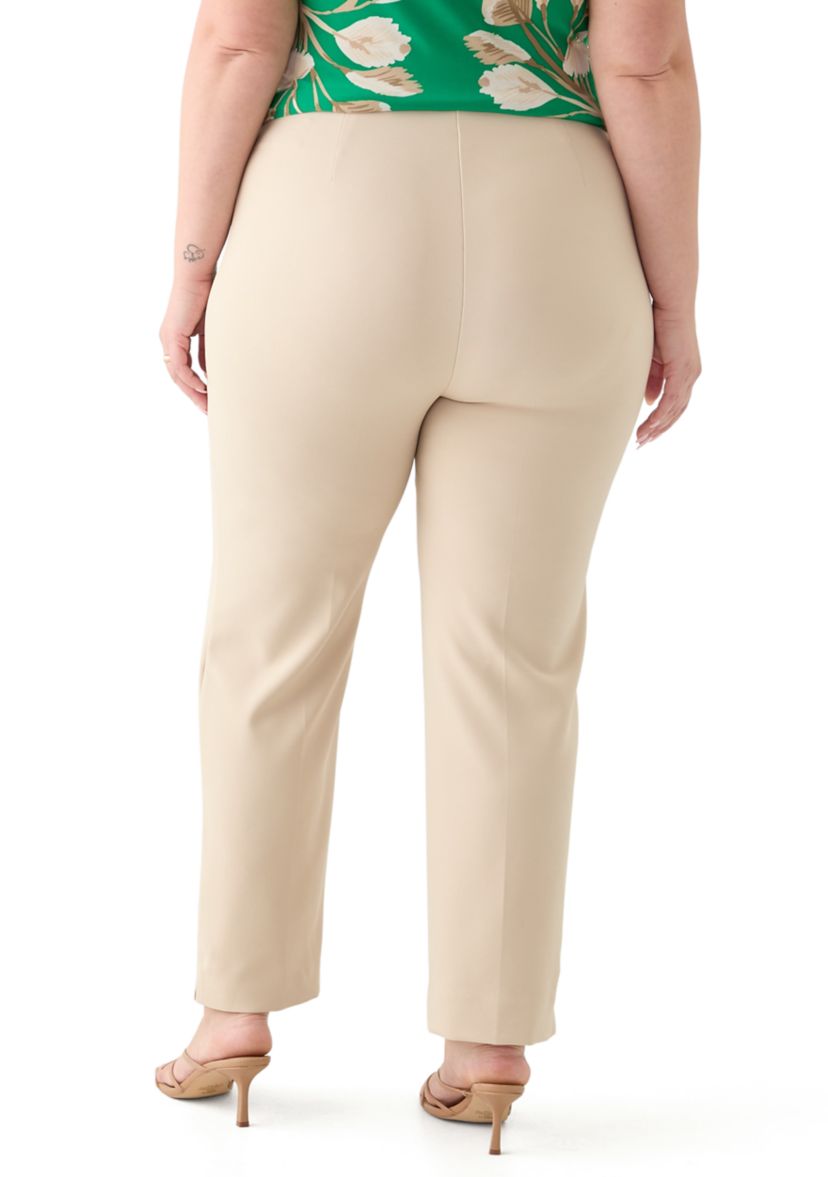 Plus Size Pull On Hollywood Waist Slim Ankle Pants
