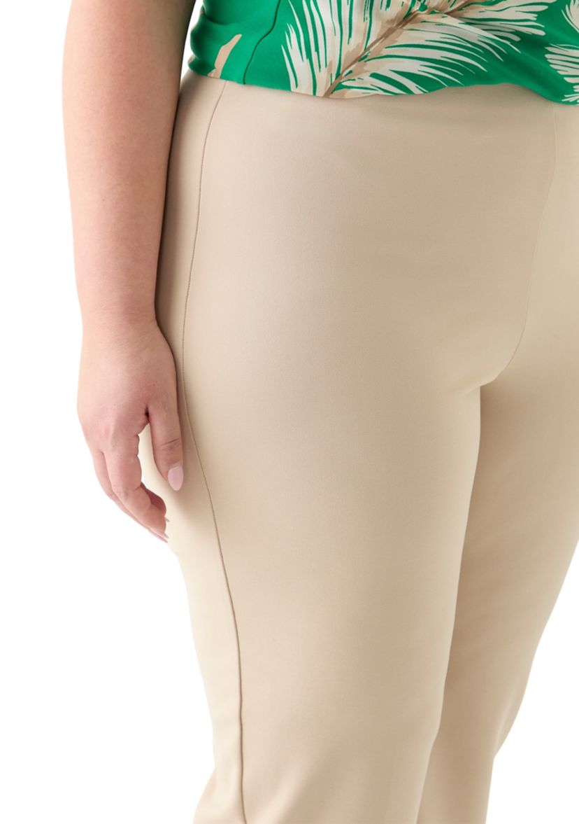 Plus Size Pull On Hollywood Waist Slim Ankle Pants