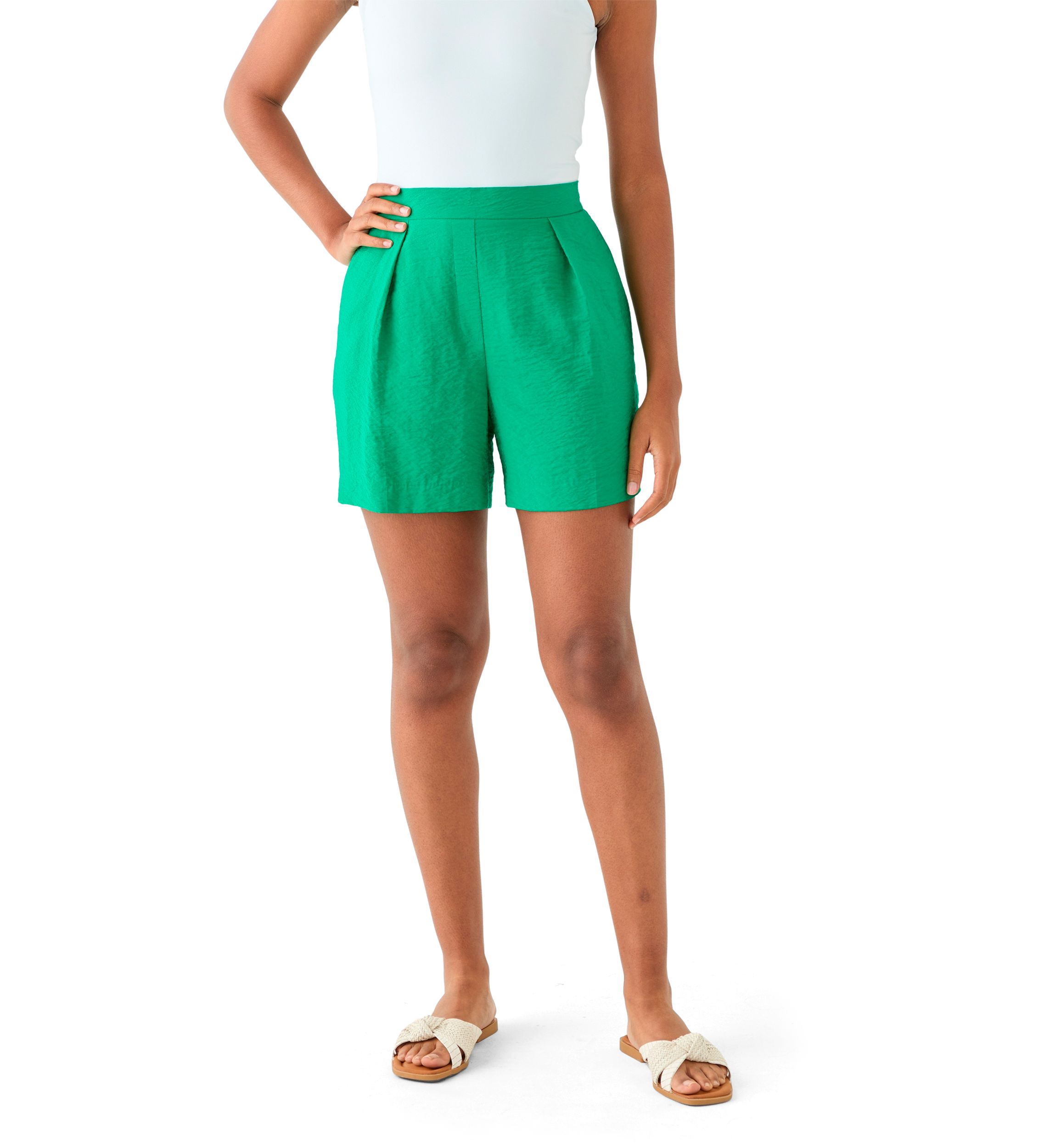 Womens Pleated Front Shorts