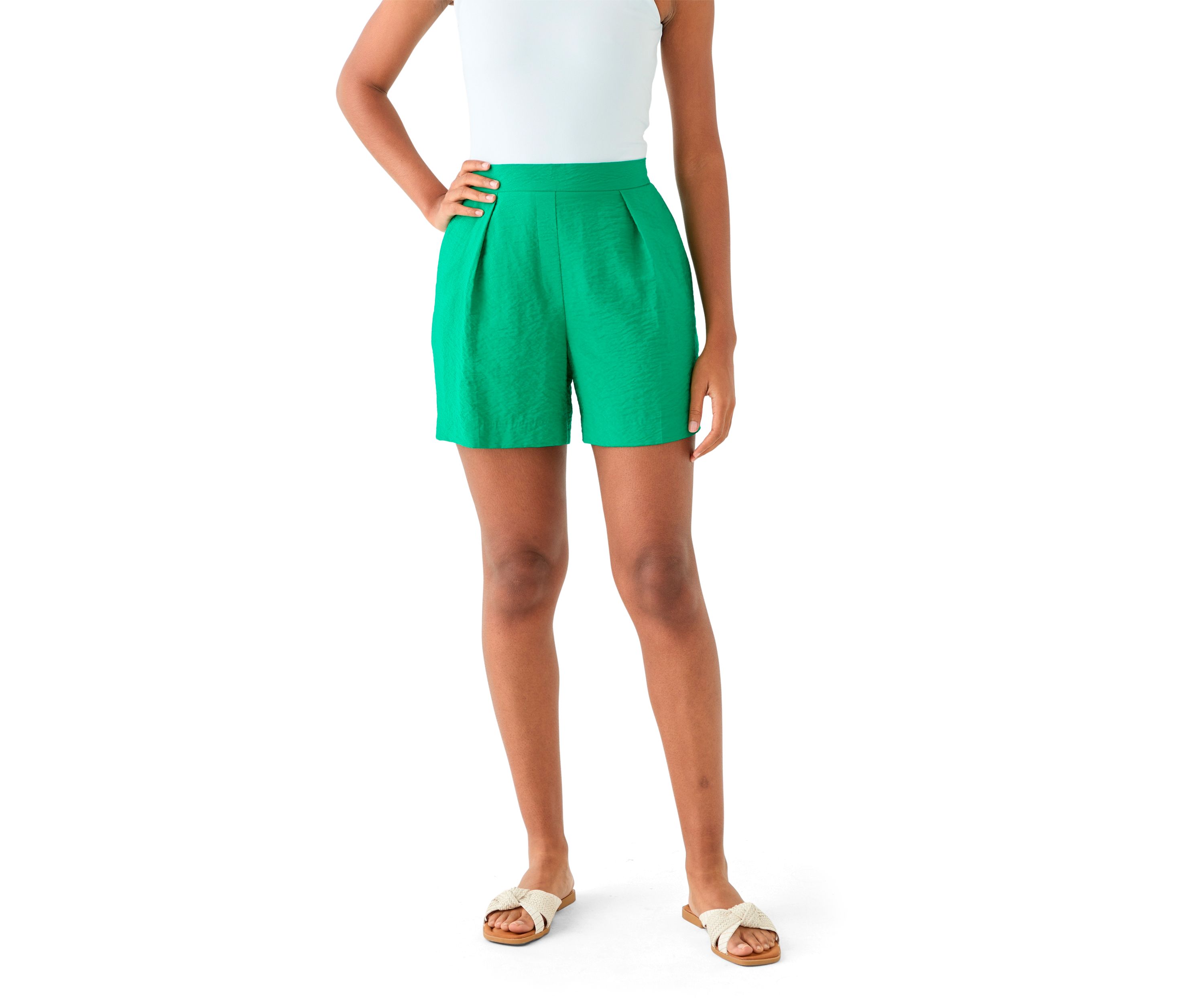 Womens Pleated Front Shorts
