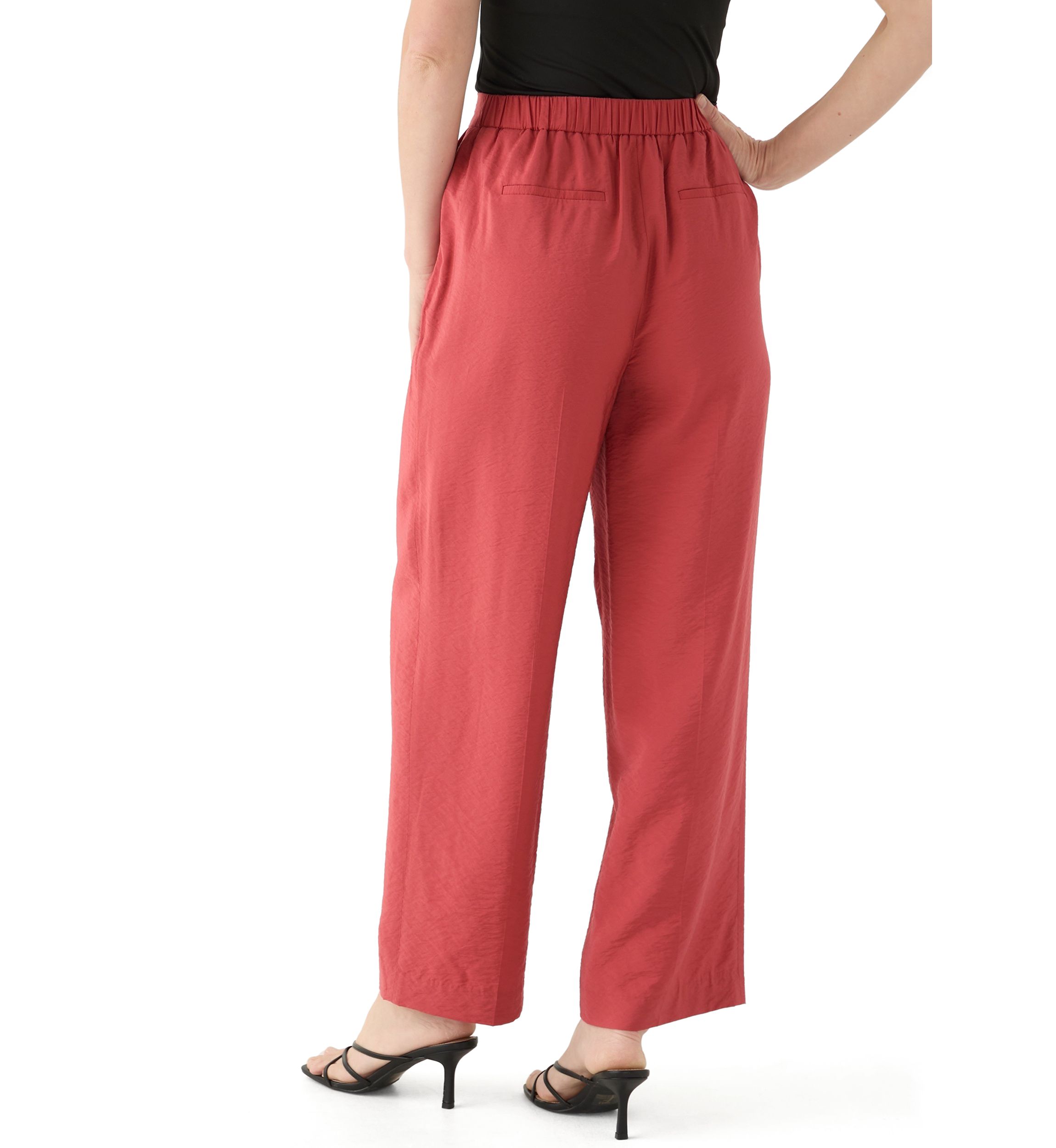 Petite Pleat Front Wide Leg Pants