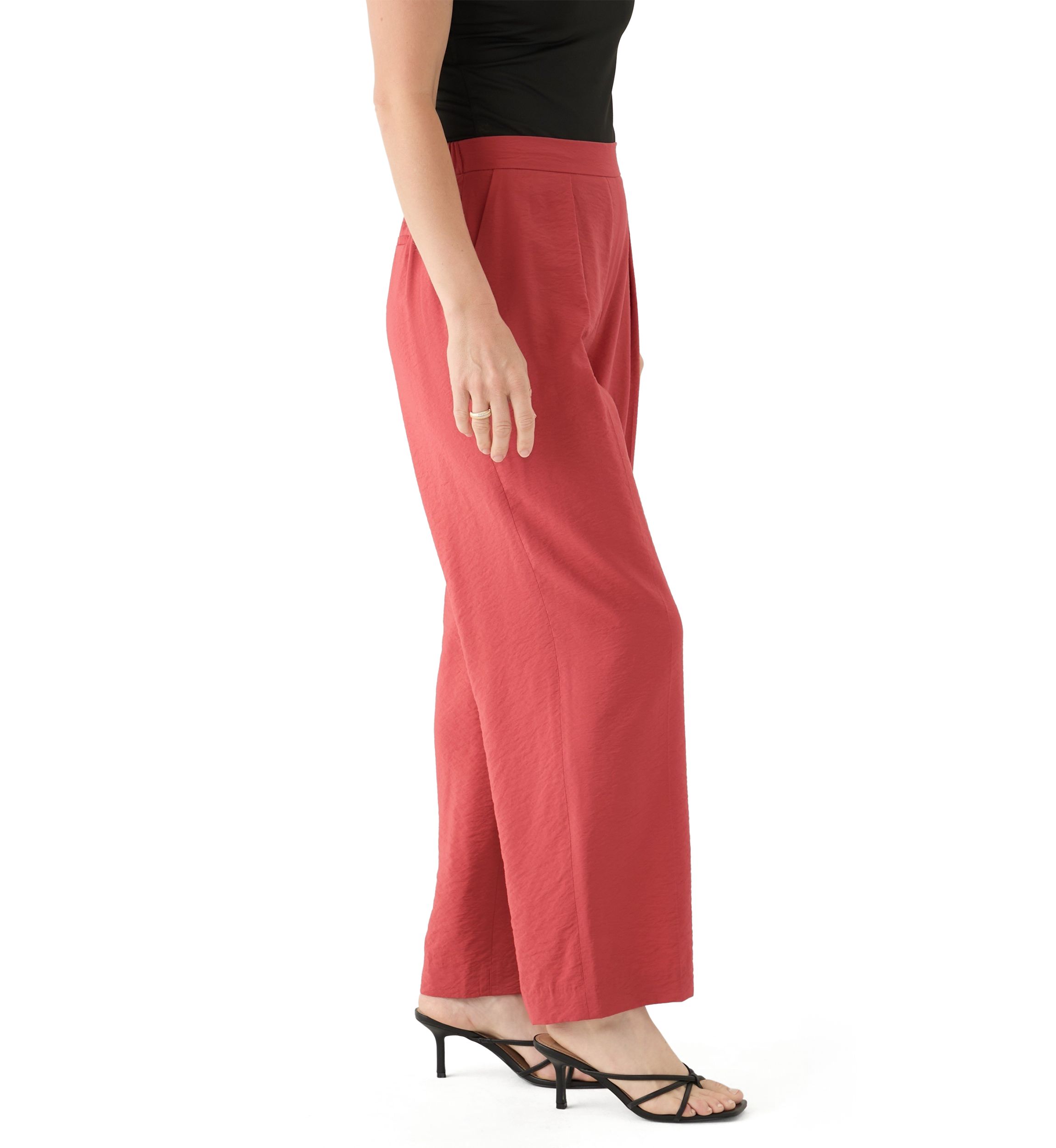 Petite Pleat Front Wide Leg Pants