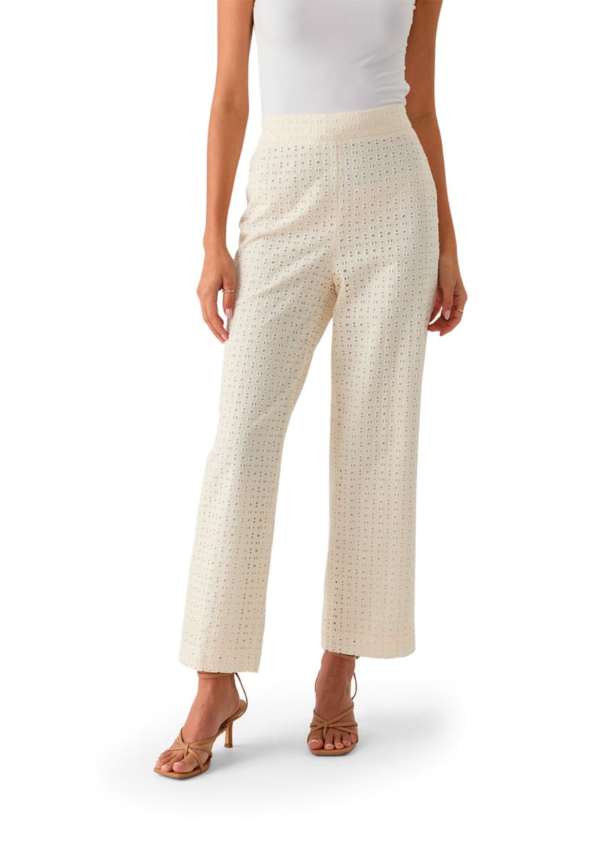 Womens Eyelet Pull On Pants