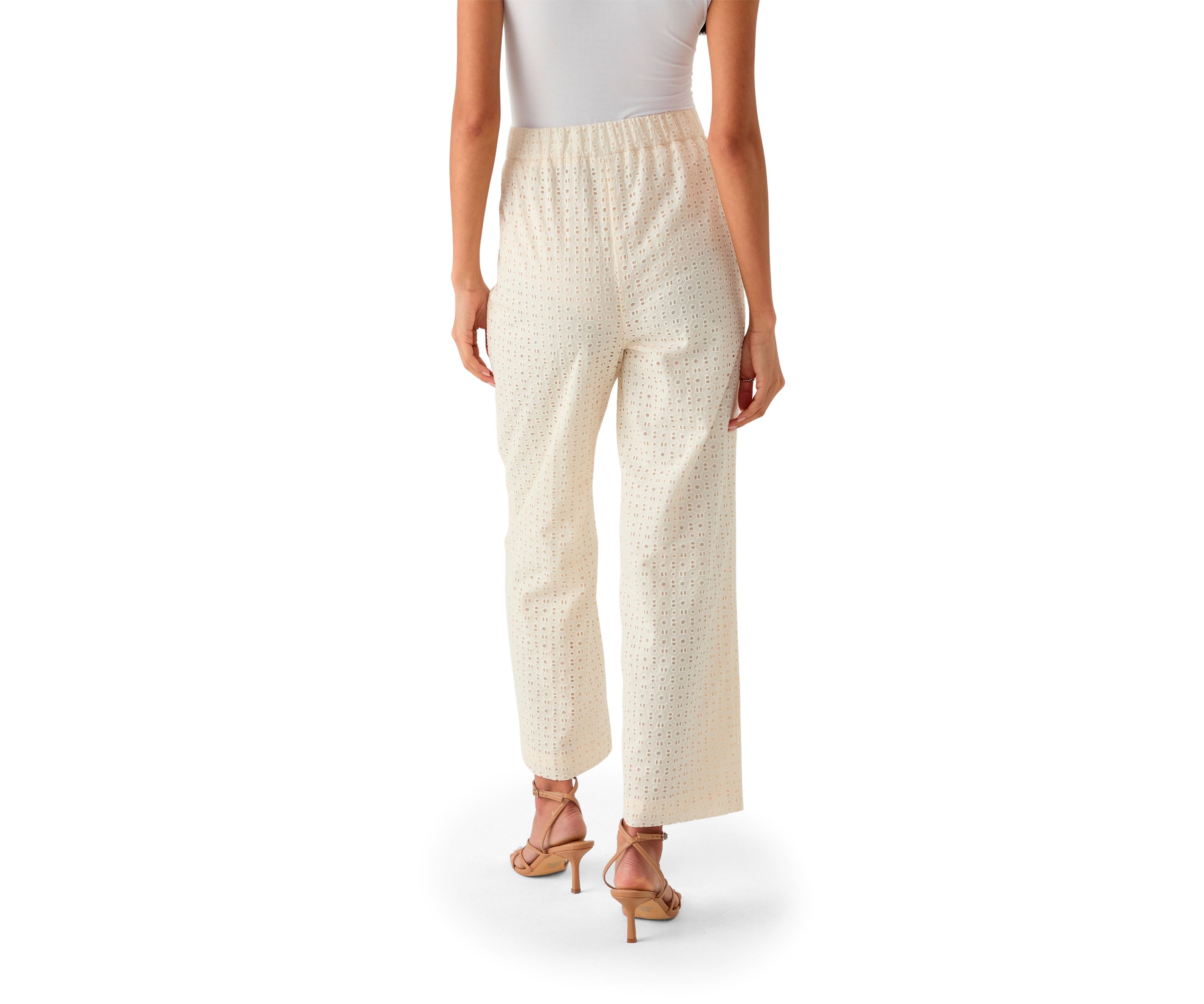 Womens Eyelet Pull On Pants