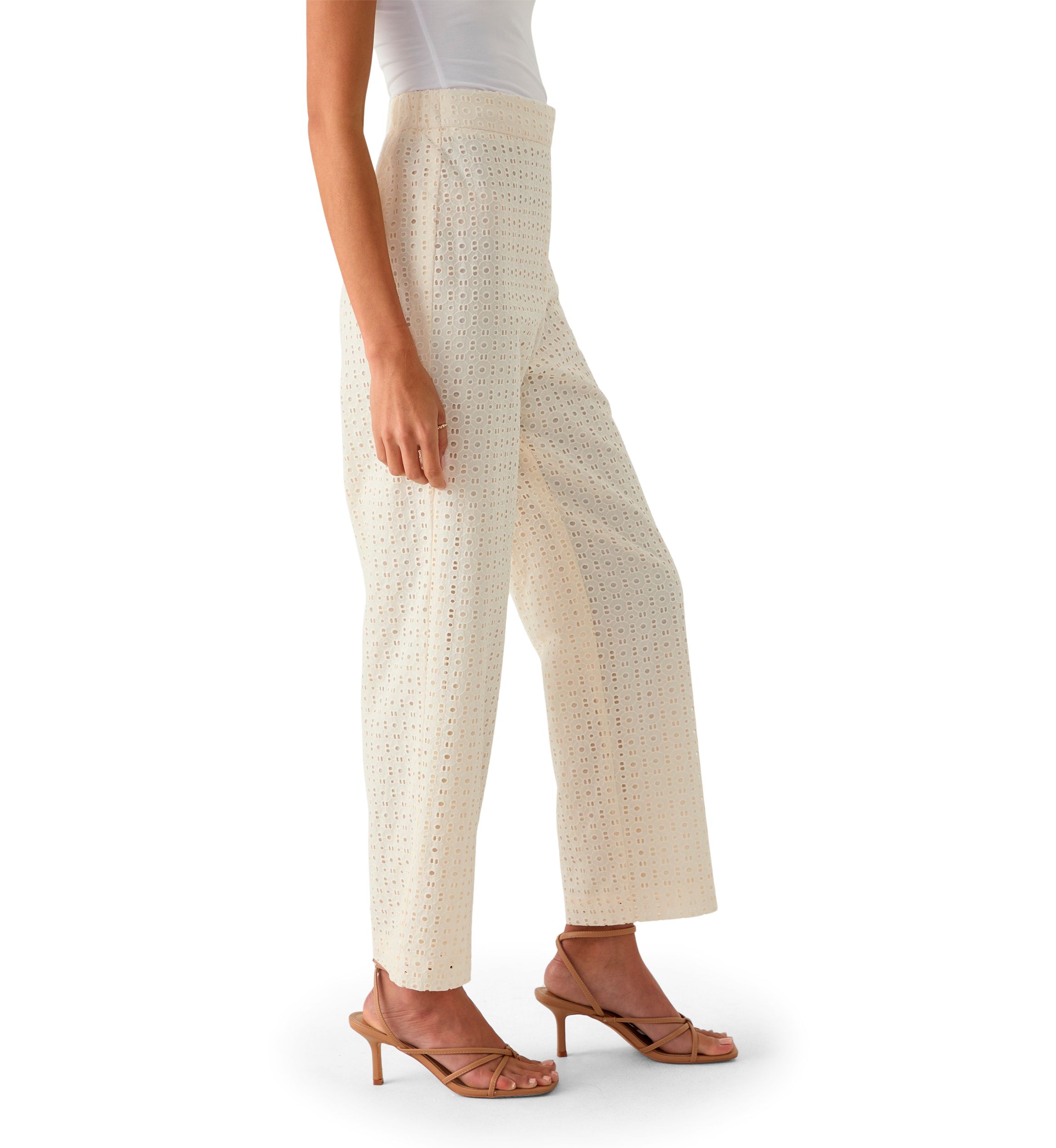 Womens Eyelet Pull On Pants