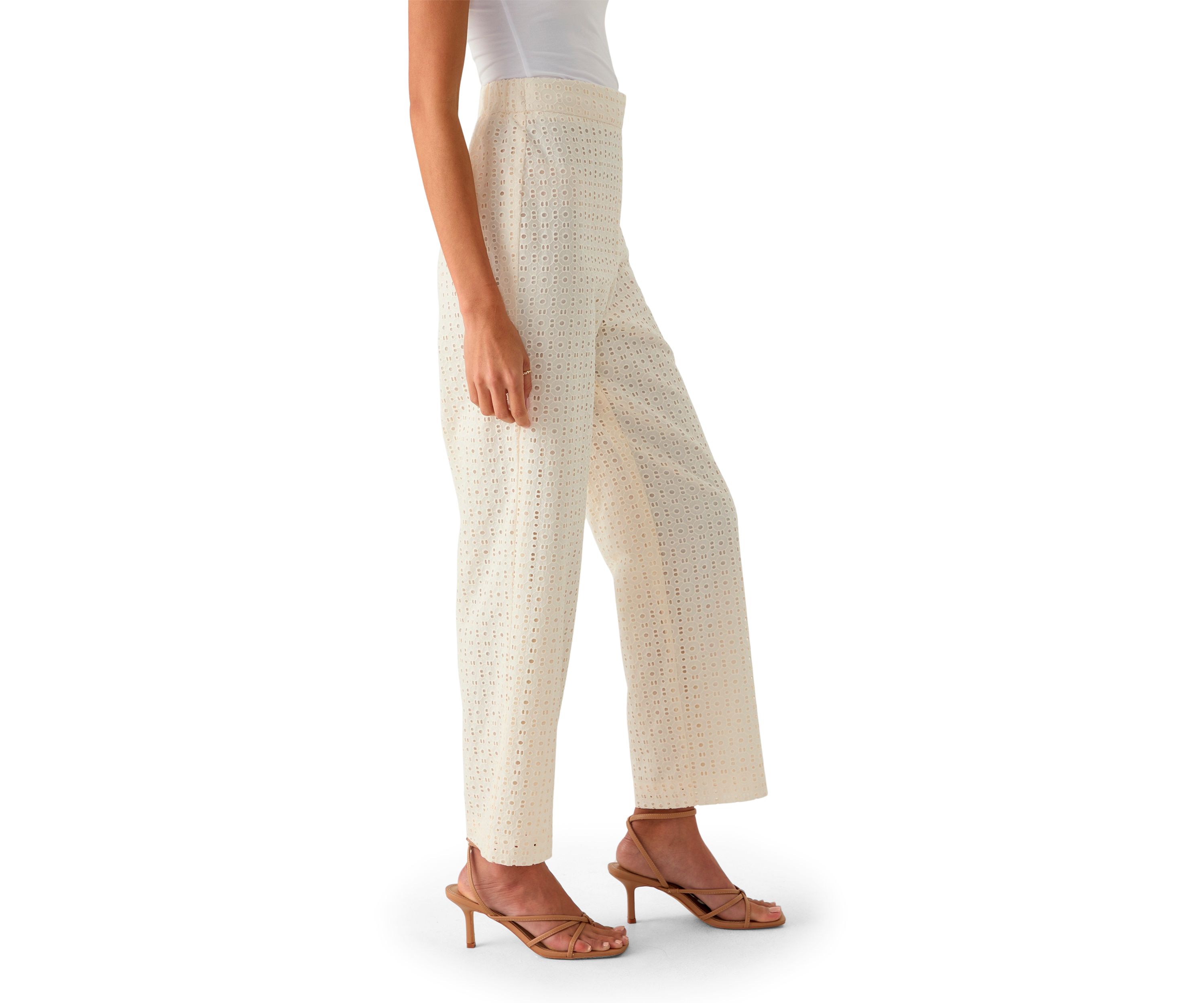 Womens Eyelet Pull On Pants