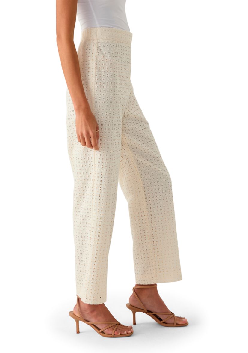 Womens Eyelet Pull On Pants