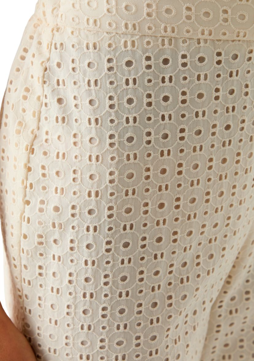 Womens Eyelet Pull On Pants