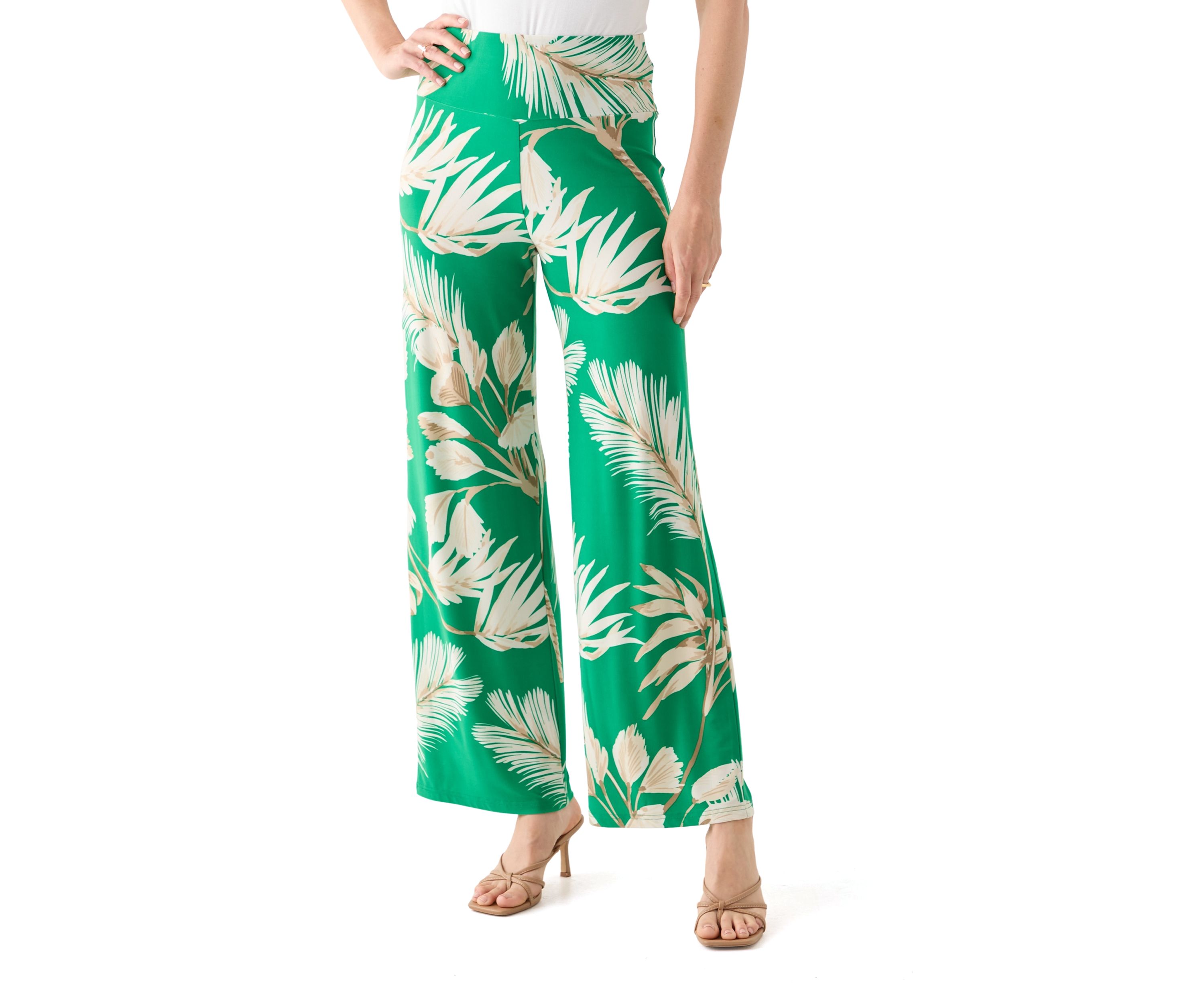 Womens Wide Leg Printed Pants